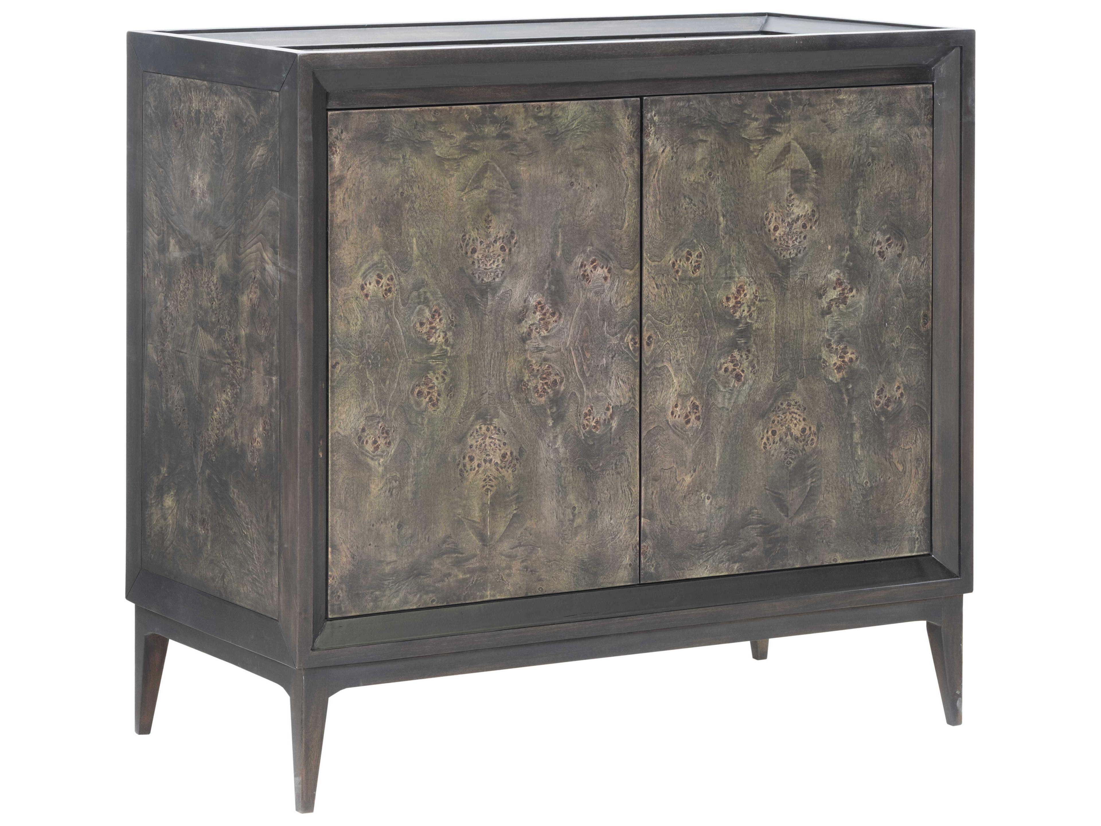 Sherrill Occasional Masterpiece Barton Seaweed Mahogany Gray Burlwood Accent Chest