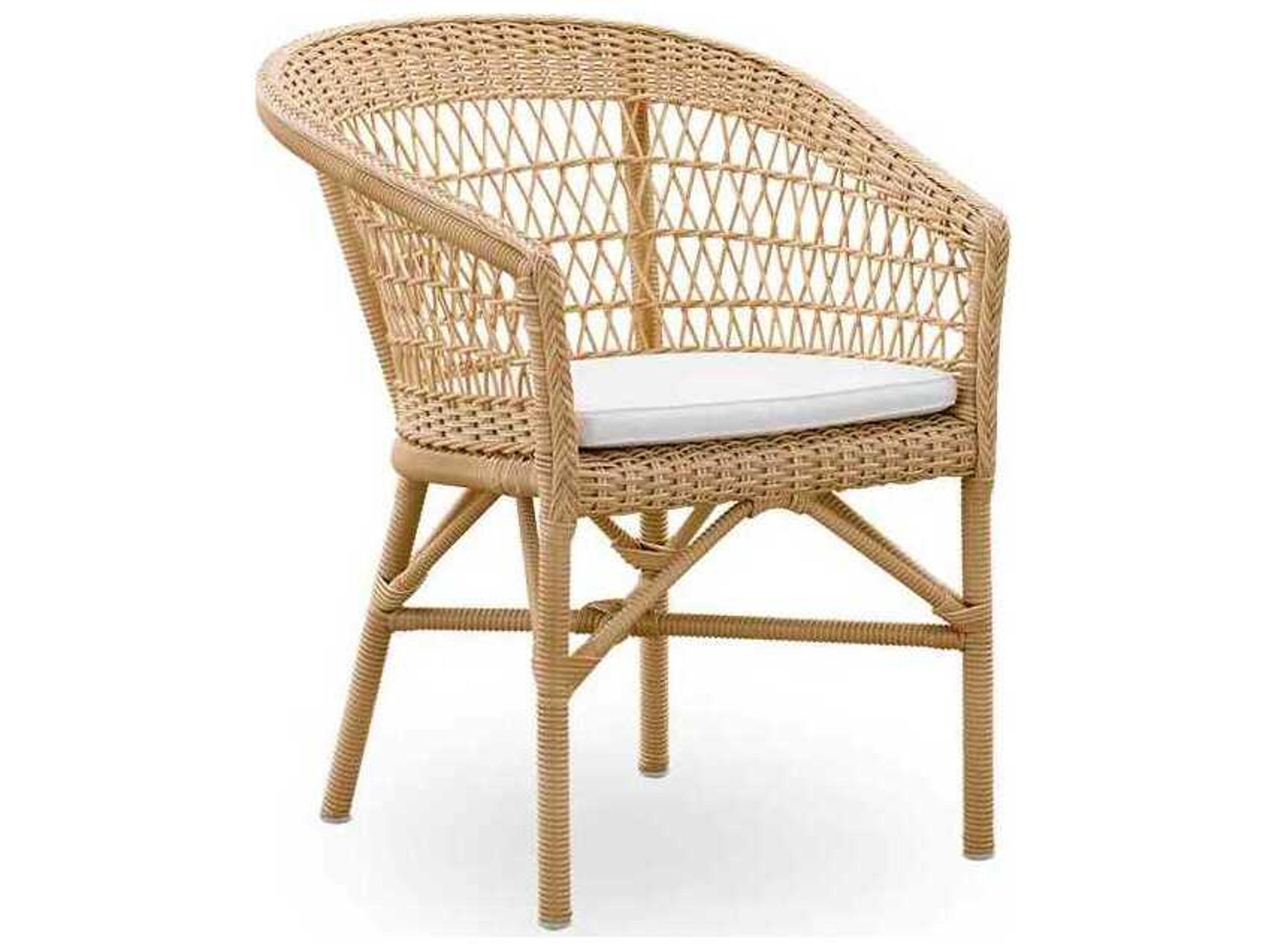 Sika Design Georgia Garden Aluminum Rattan Natural Emma Stackable Patio Dining Arm Chair