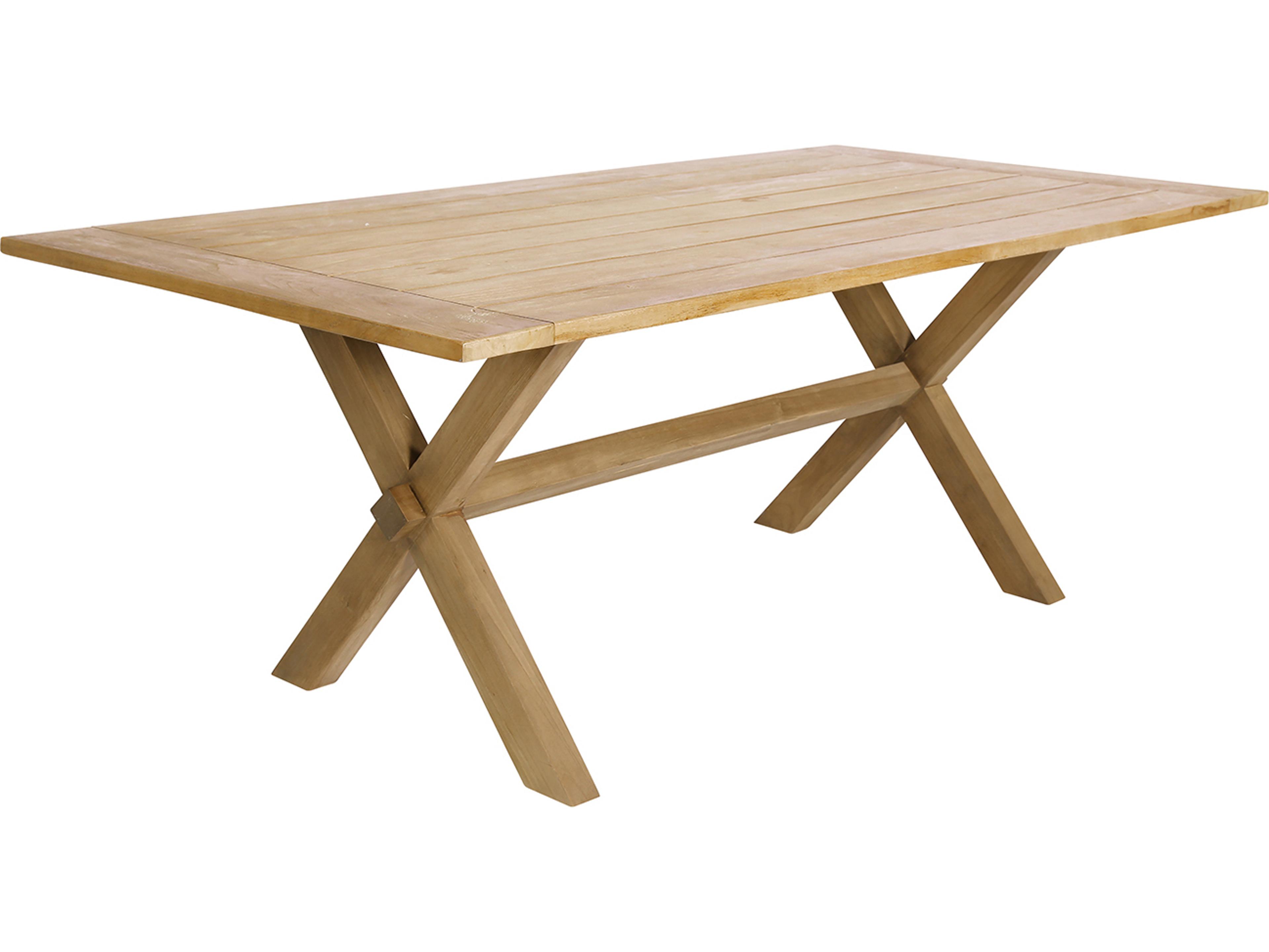 Sika Design Teak Natural Brown Colonial Long Rectangular Patio Dining Table