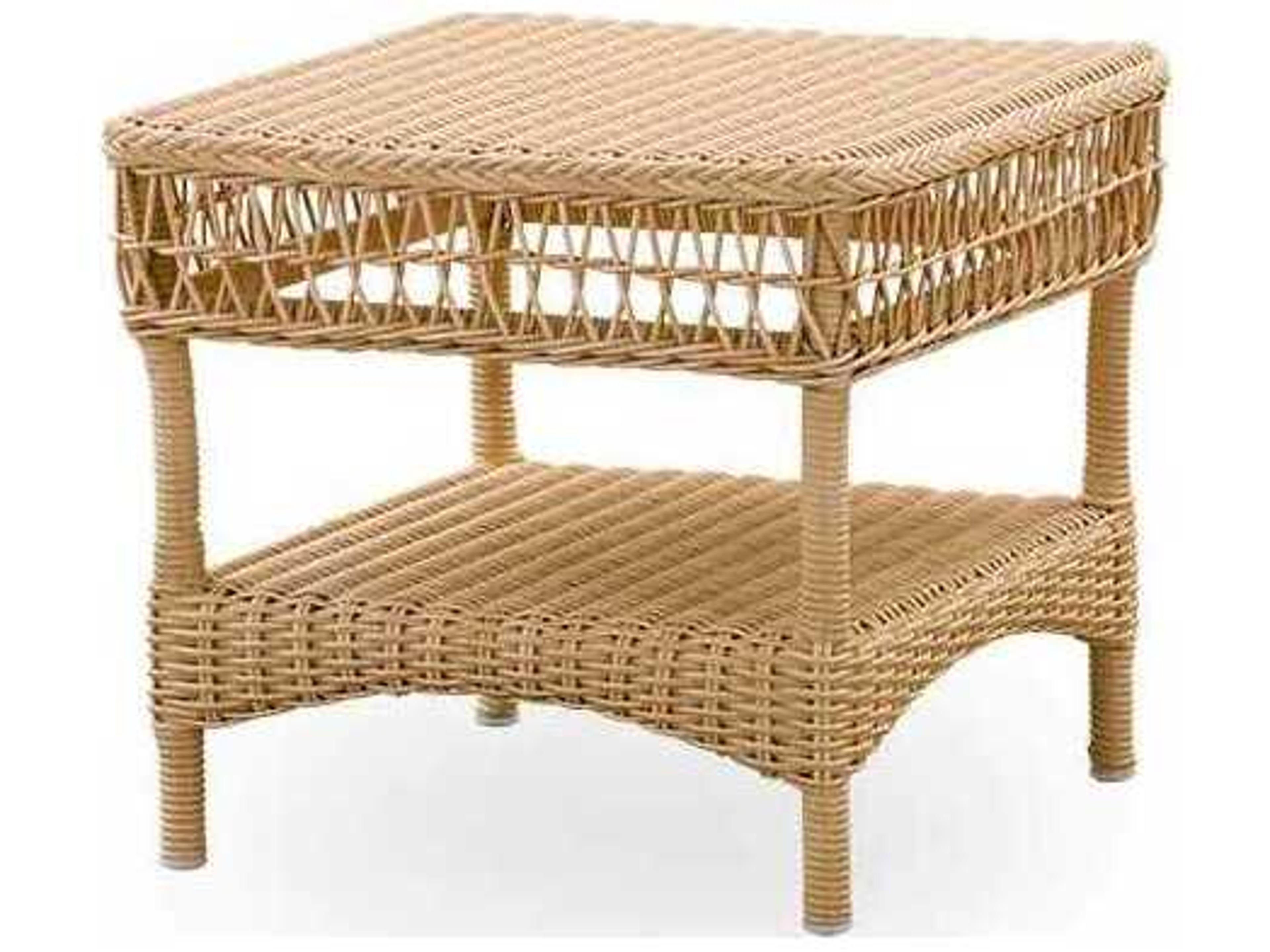 Sika Design Georgia Garden Aluminum Rattan Natural Sussy Square Outdoor Patio End Table