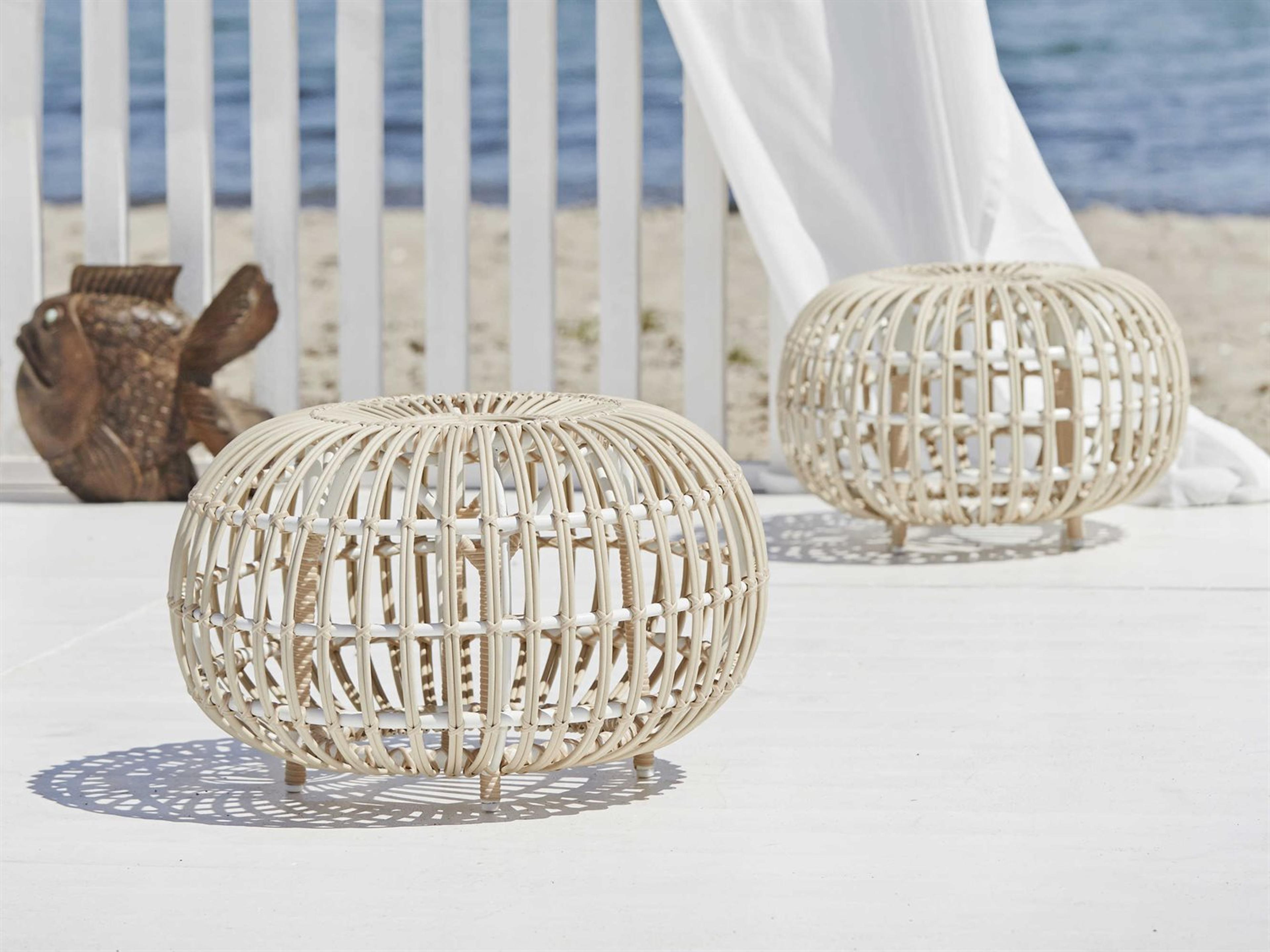 Sika Design Exterior Aluminum Dove White Franco Albini Outdoor Ottoman Set