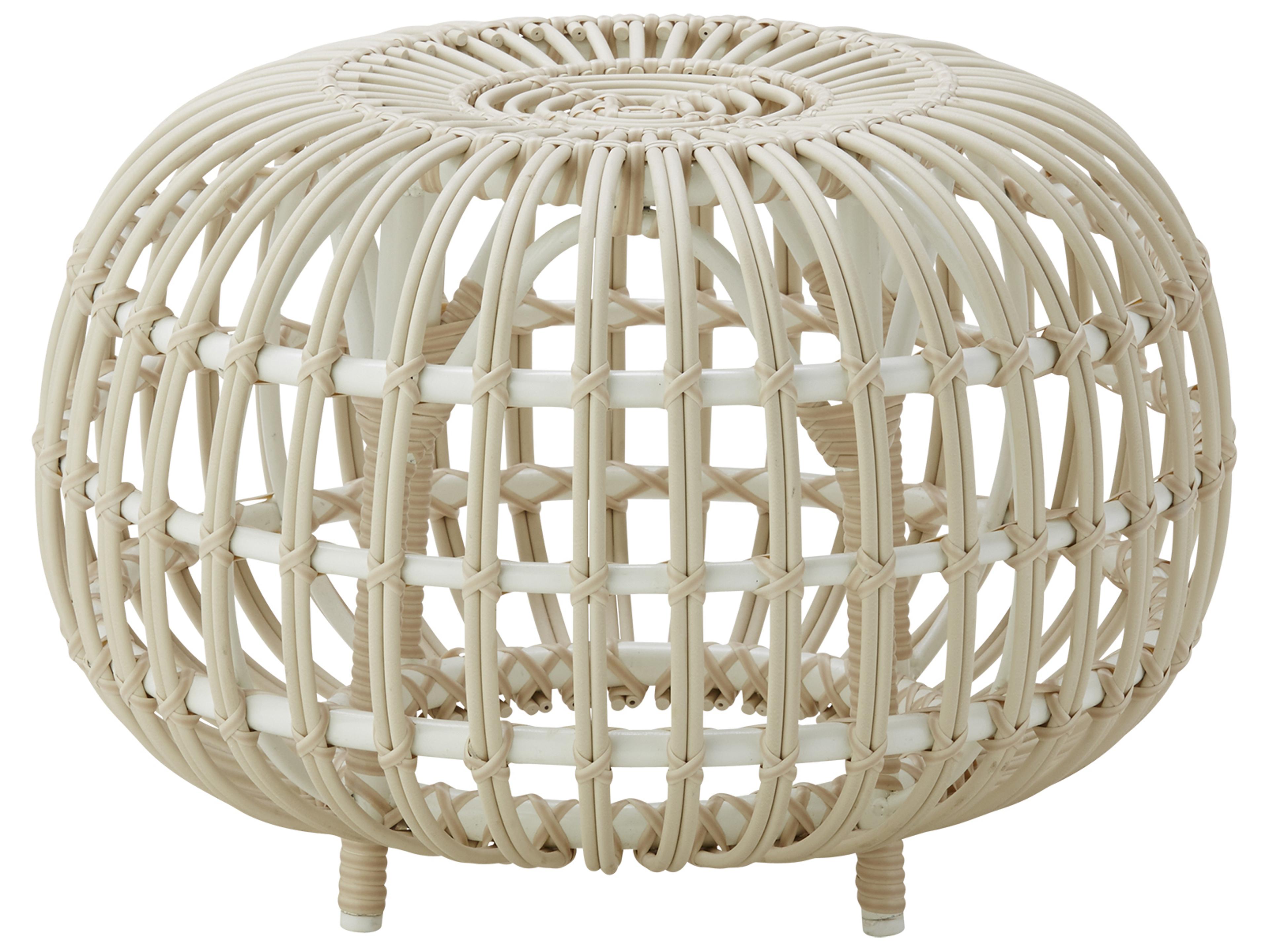 Sika Design Exterior Aluminum Dove White Franco Albini 21.7'' Small Patio Ottoman