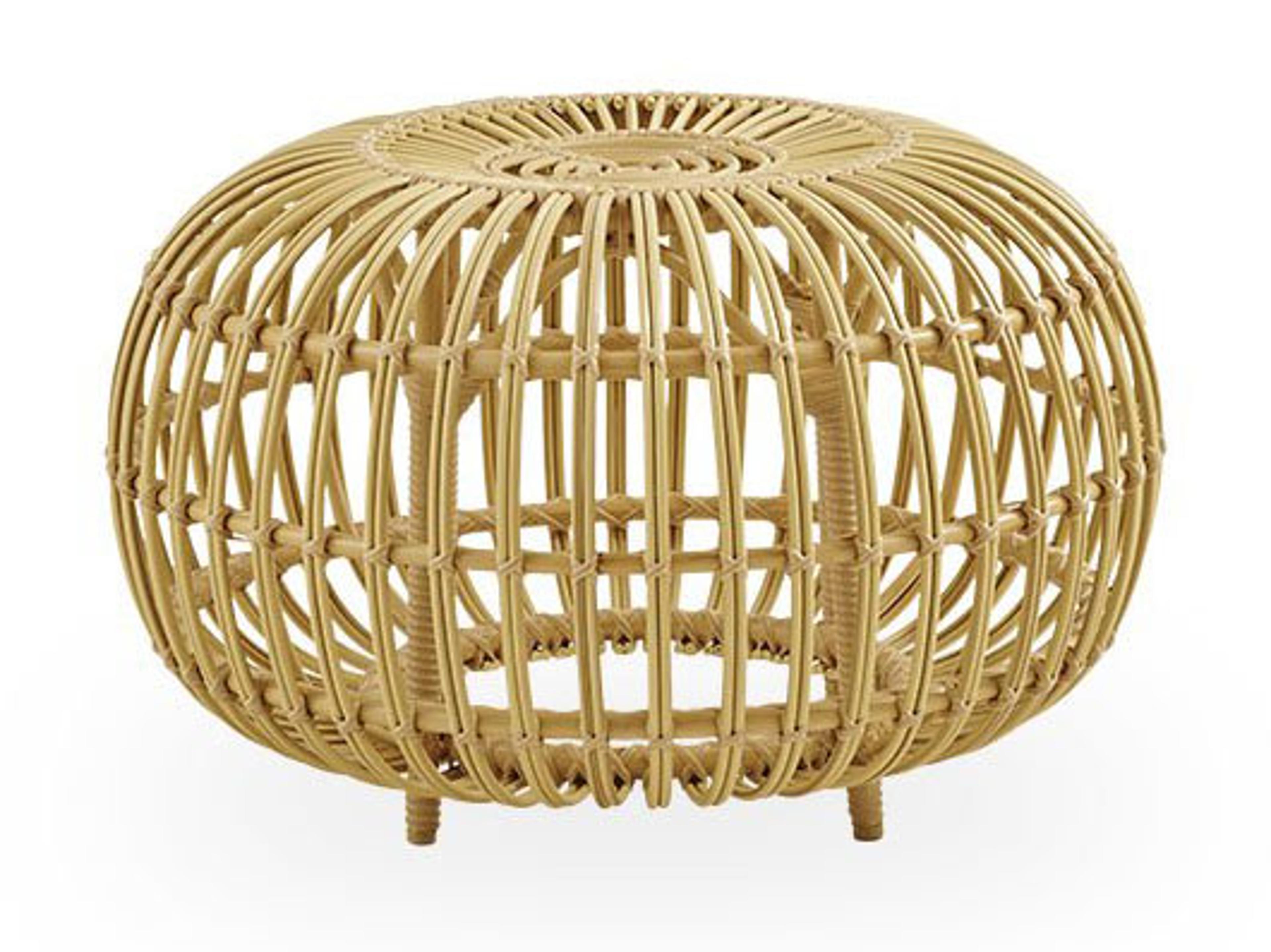 ika Design Exterior Aluminum Natural Franco Albini 25'' Large Patio Ottoman