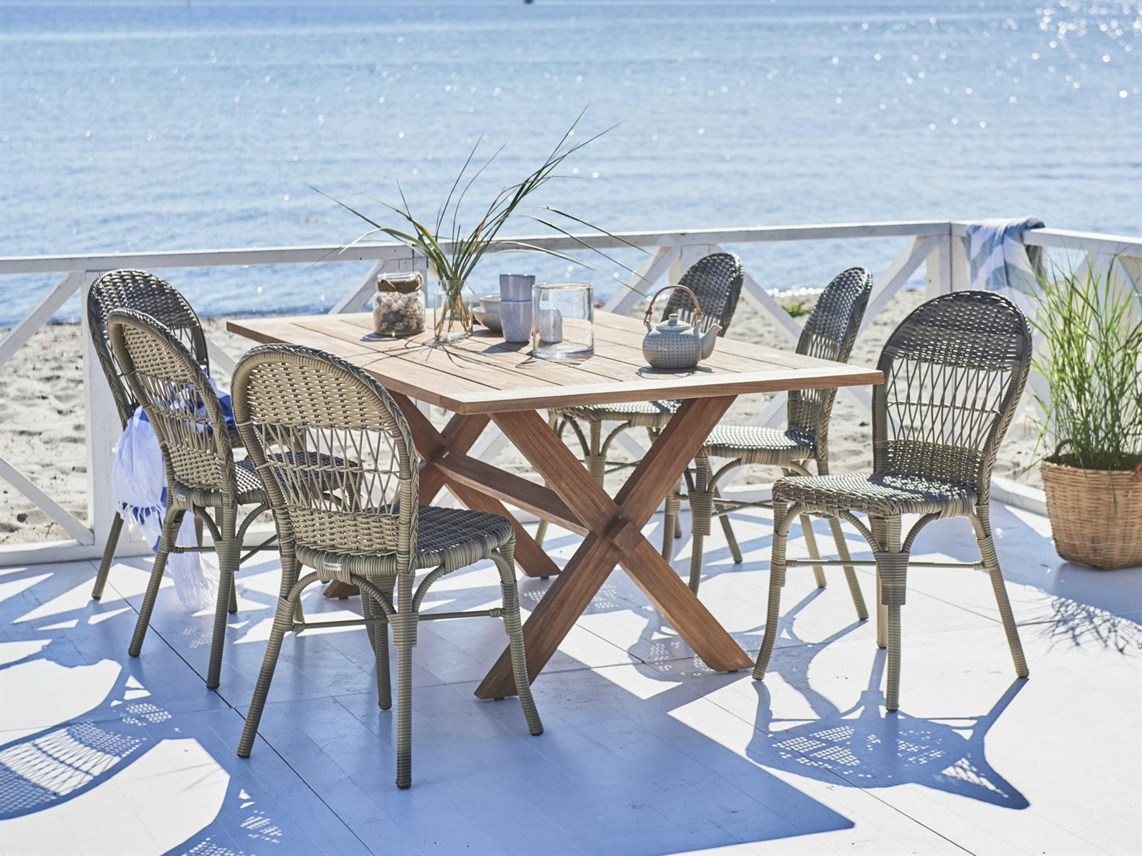 Sika Design Georgia Garden Wicker Antique Ofelia Outdoor Patio Dining Set