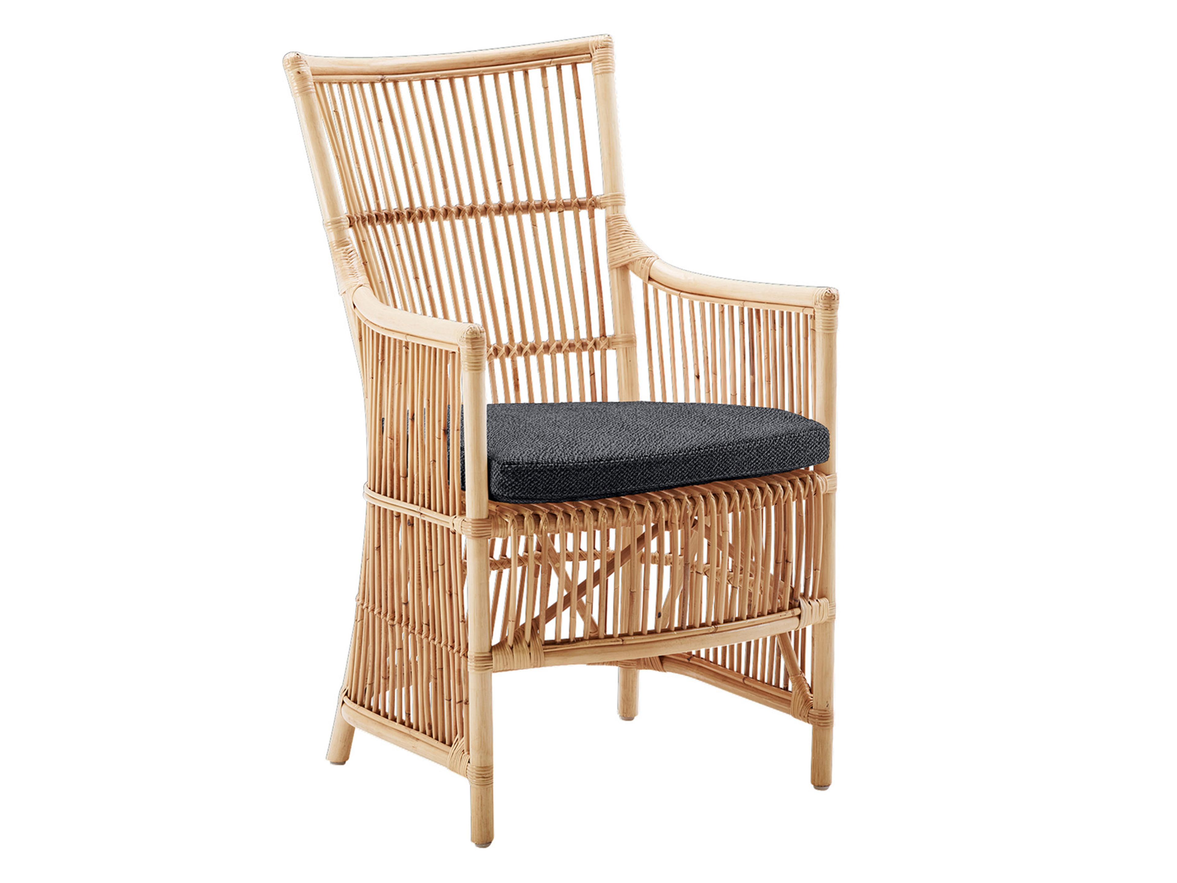 Sika Design Originals Natural Wicker Cushion Dining Chair in Youtoo Dark Grey