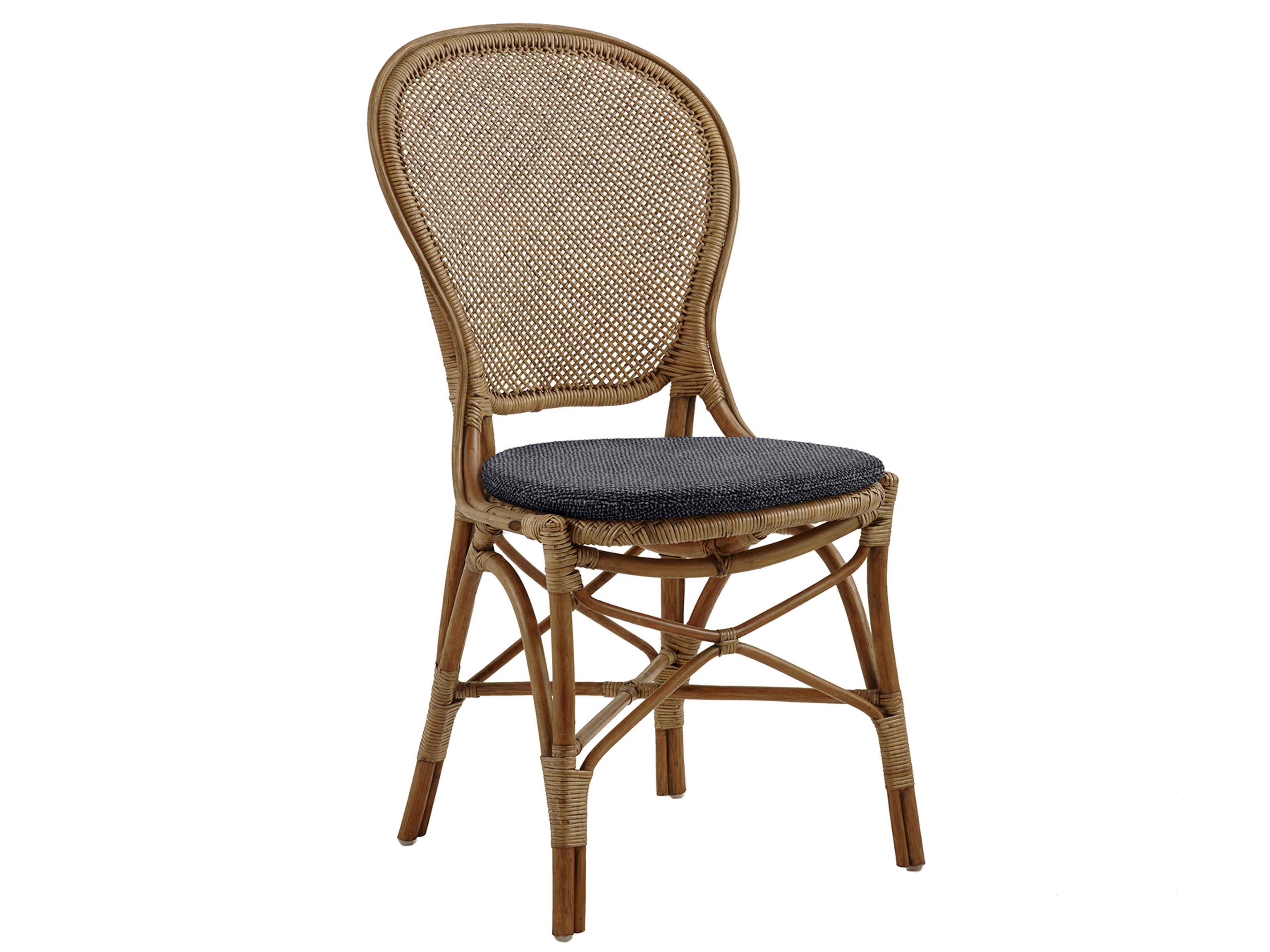 Sika Design Originals Antique Wicker Cushion Dining Chair in Youtoo Dark Grey