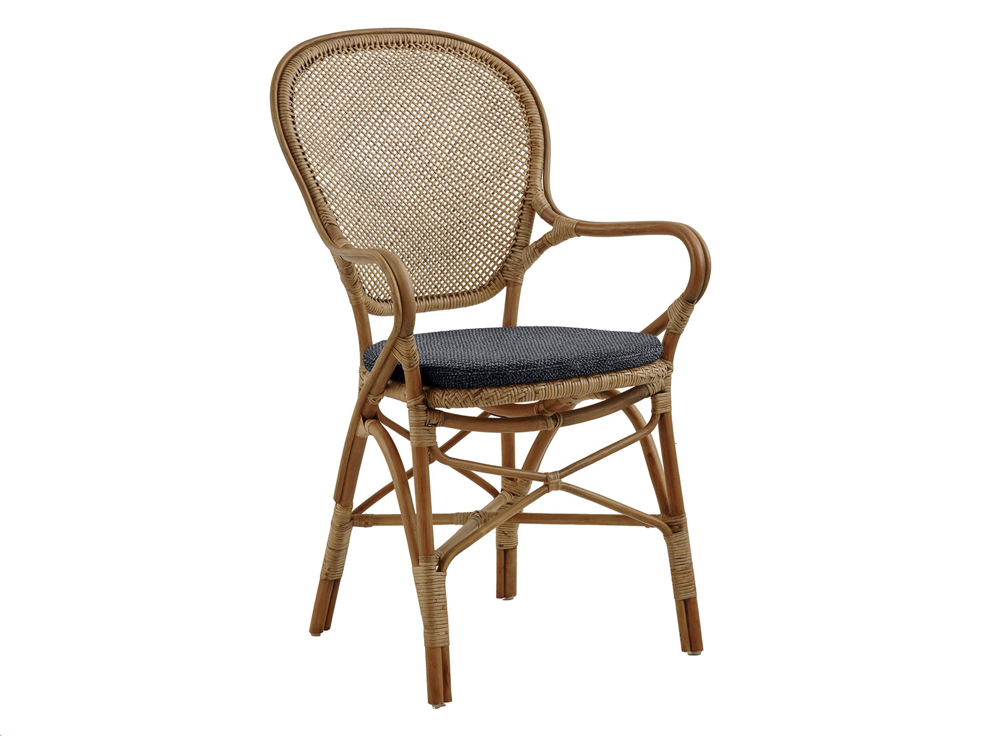 Sika Design Originals Antique Wicker Cushion Dining Chair in Youtoo Dark Grey