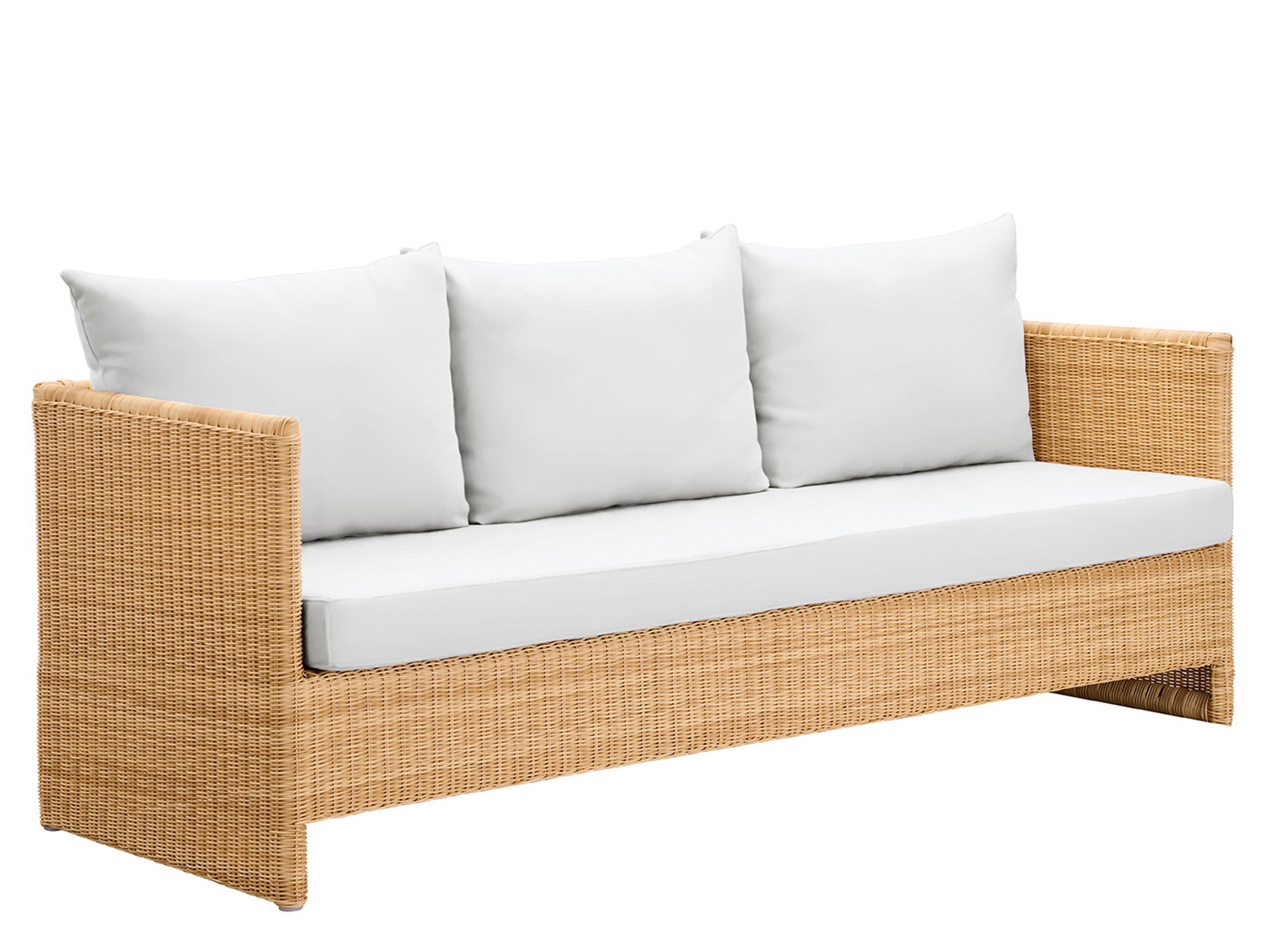 Sika Design Exterior Natural Aluminum Tempotest Canvas White Cushion Sofa