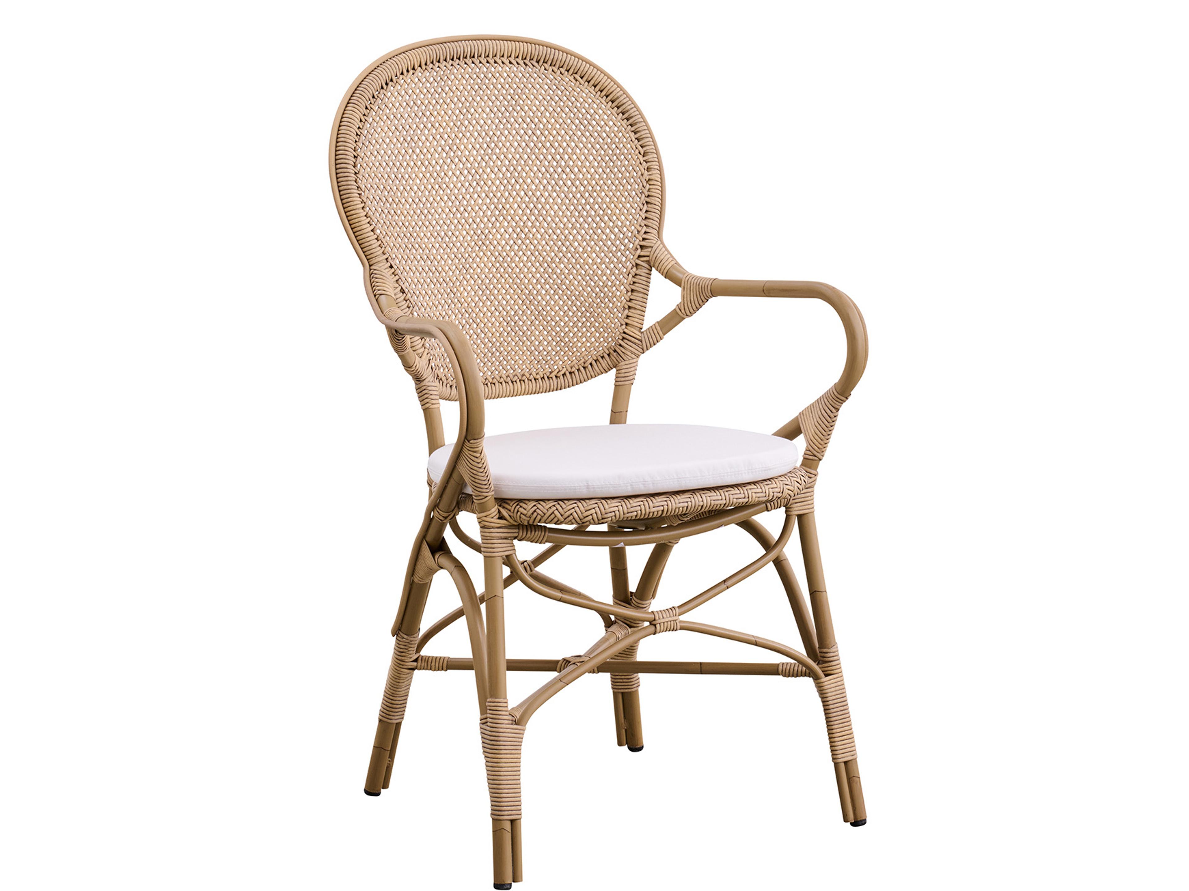 Sika Design Exterior  Aluminum Antique Tempotest Canvas White Cushion Dining Chair