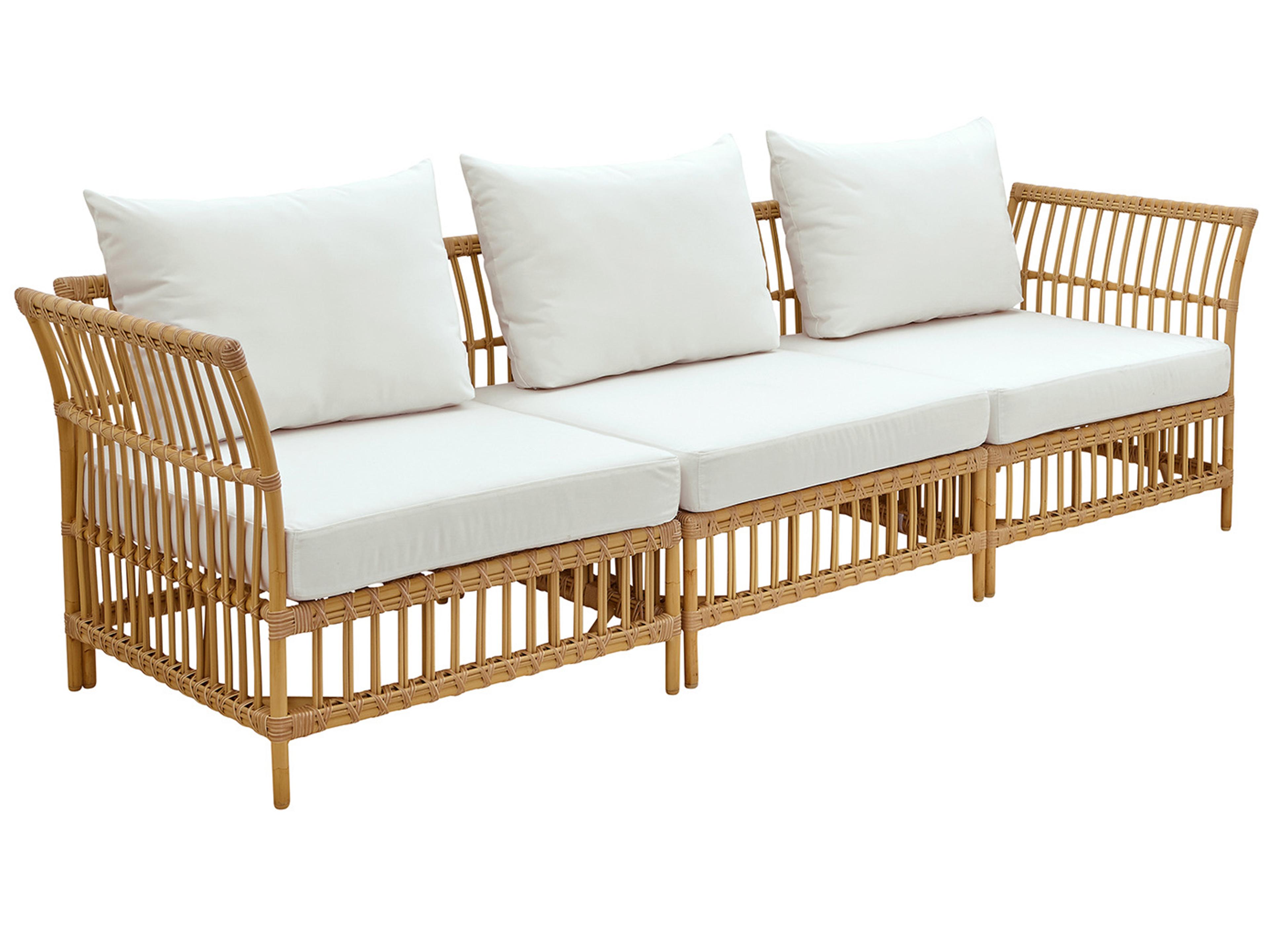 Exterior Aluminum Natural Tempotest Canvas White Cushion Sofa