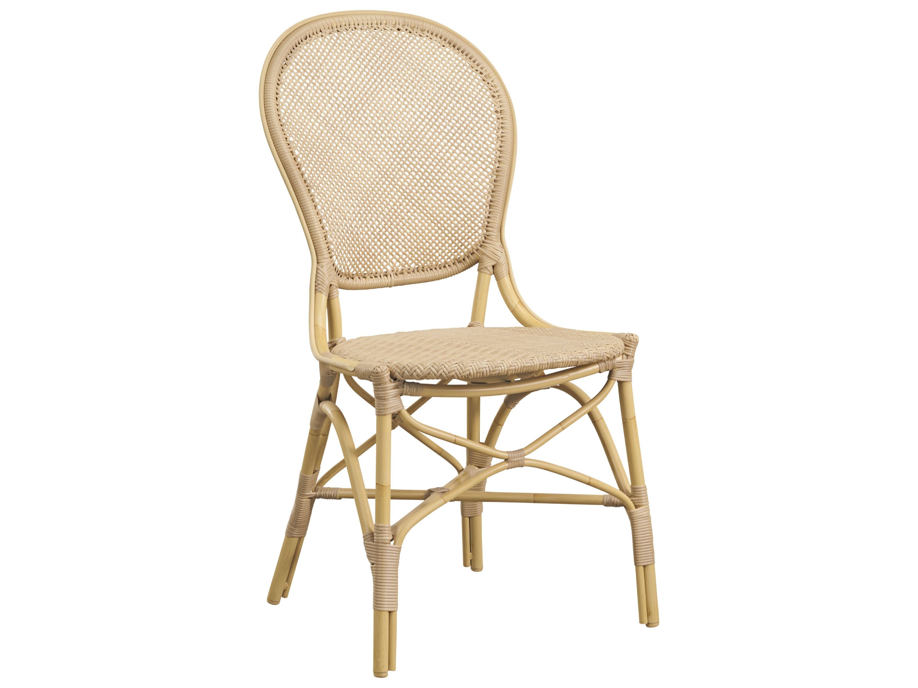 Sika Design Exterior Aluminum Rattan Natural Rossini Patio Dining Side Chair