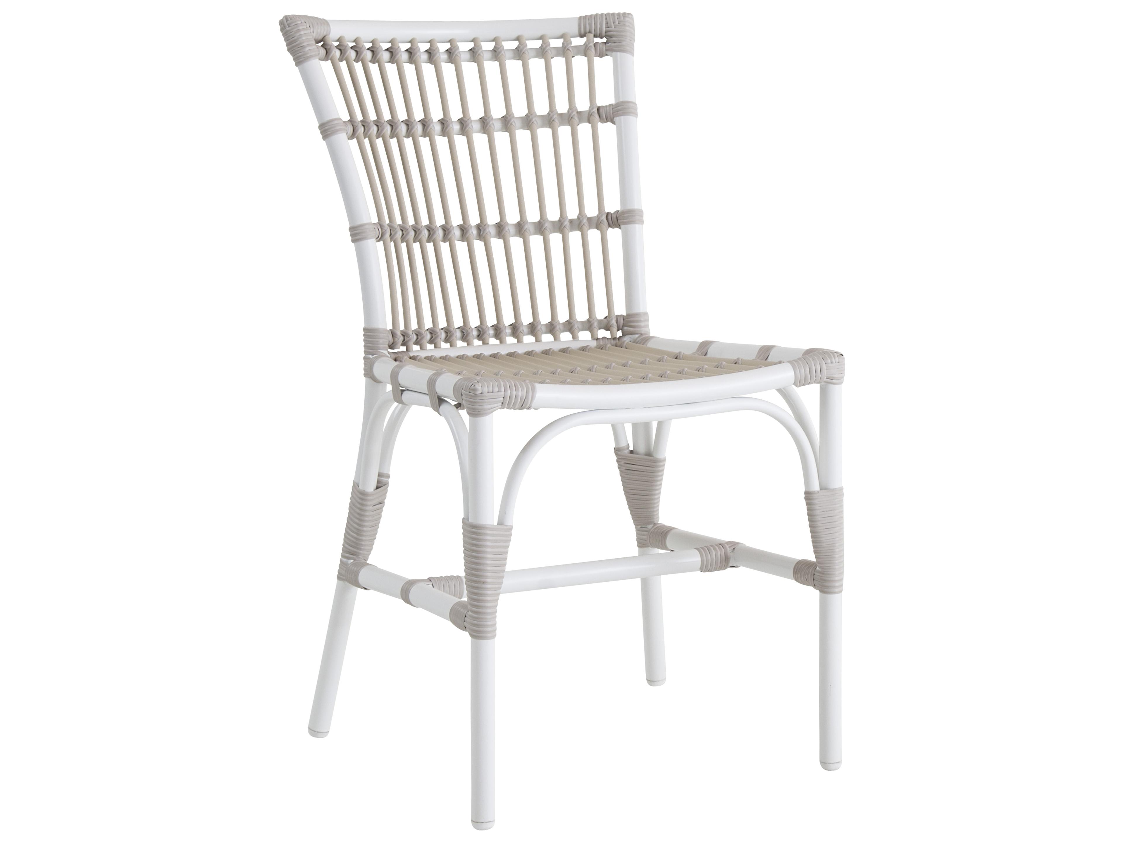Exterior Aluminum Dove White Elisabeth Stackable Outdoor Dining Side Chair