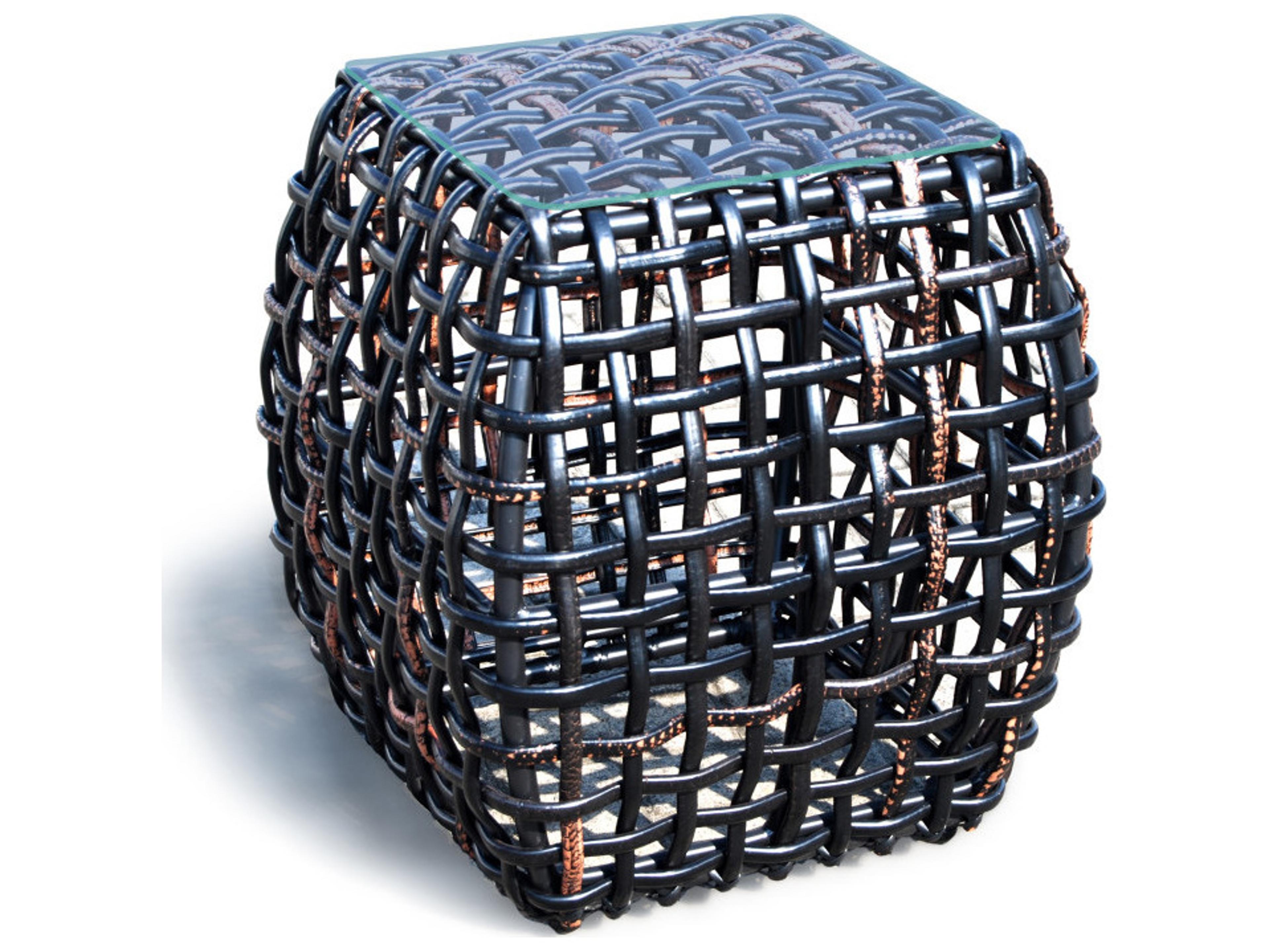 Skyline Design Dynasty Black Mushroom Aluminum Square End Table