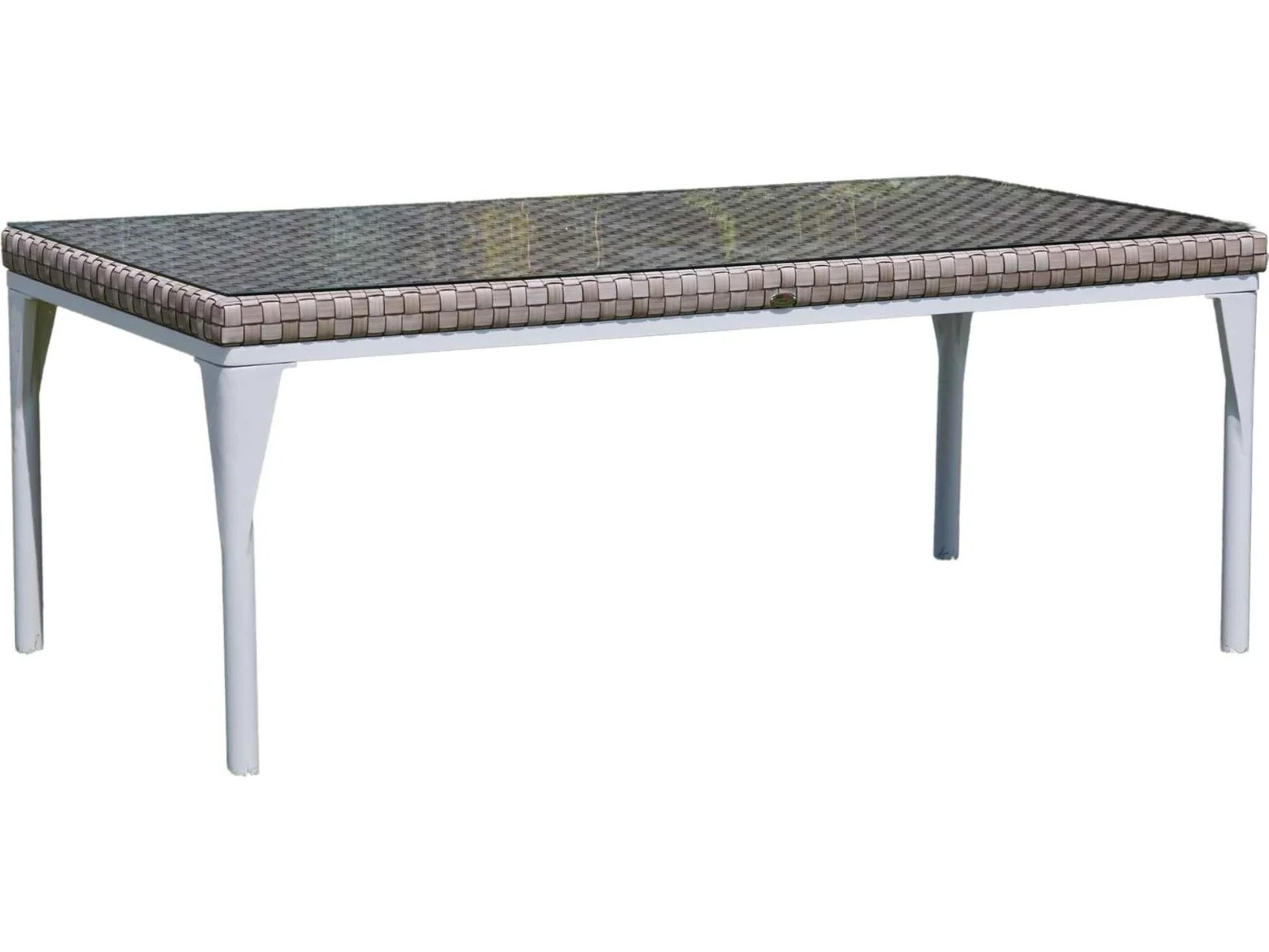 Skyline Design Brafta Seashell Aluminum Rectangular Dining Table