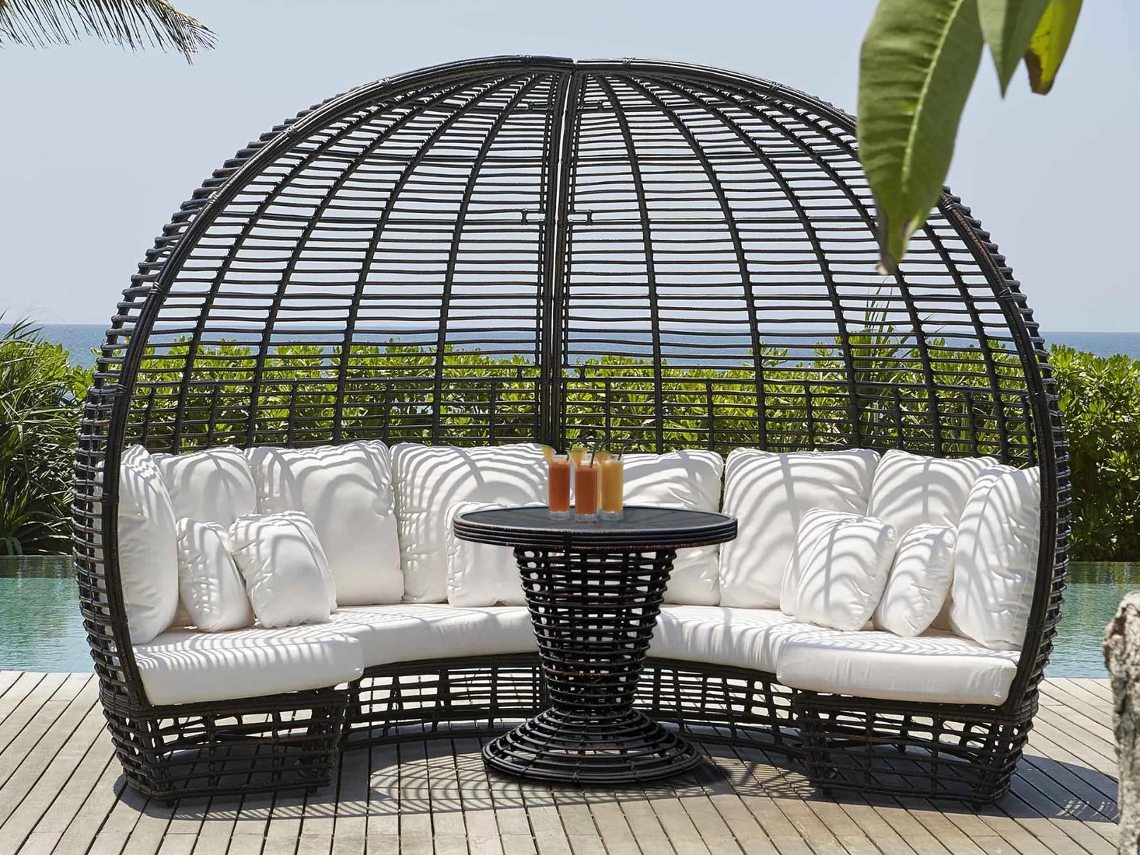 Skyline Design Nexus Black Mushroom Aluminum Cushion Lounge Bed