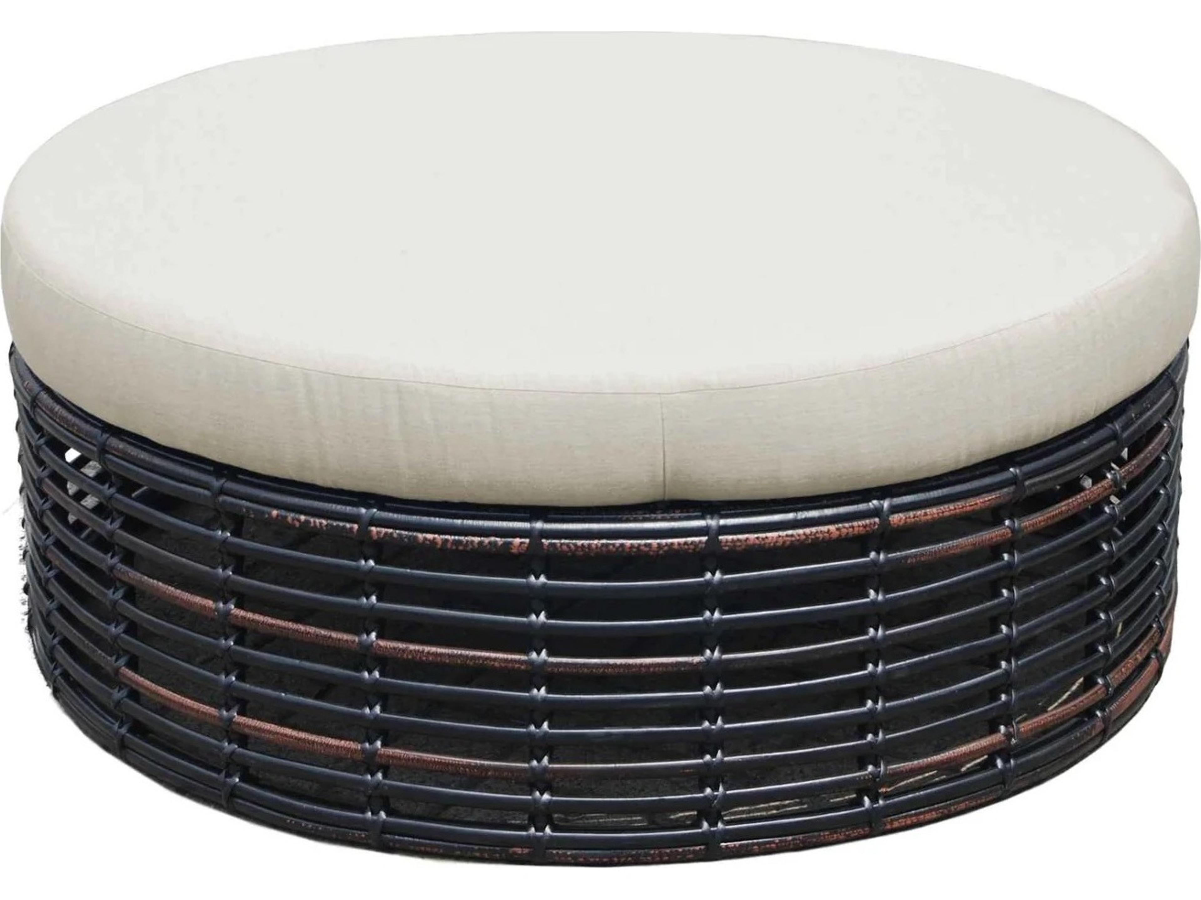 Skyline Design Halo Black Mushroom Aluminum Cushion Ottoman