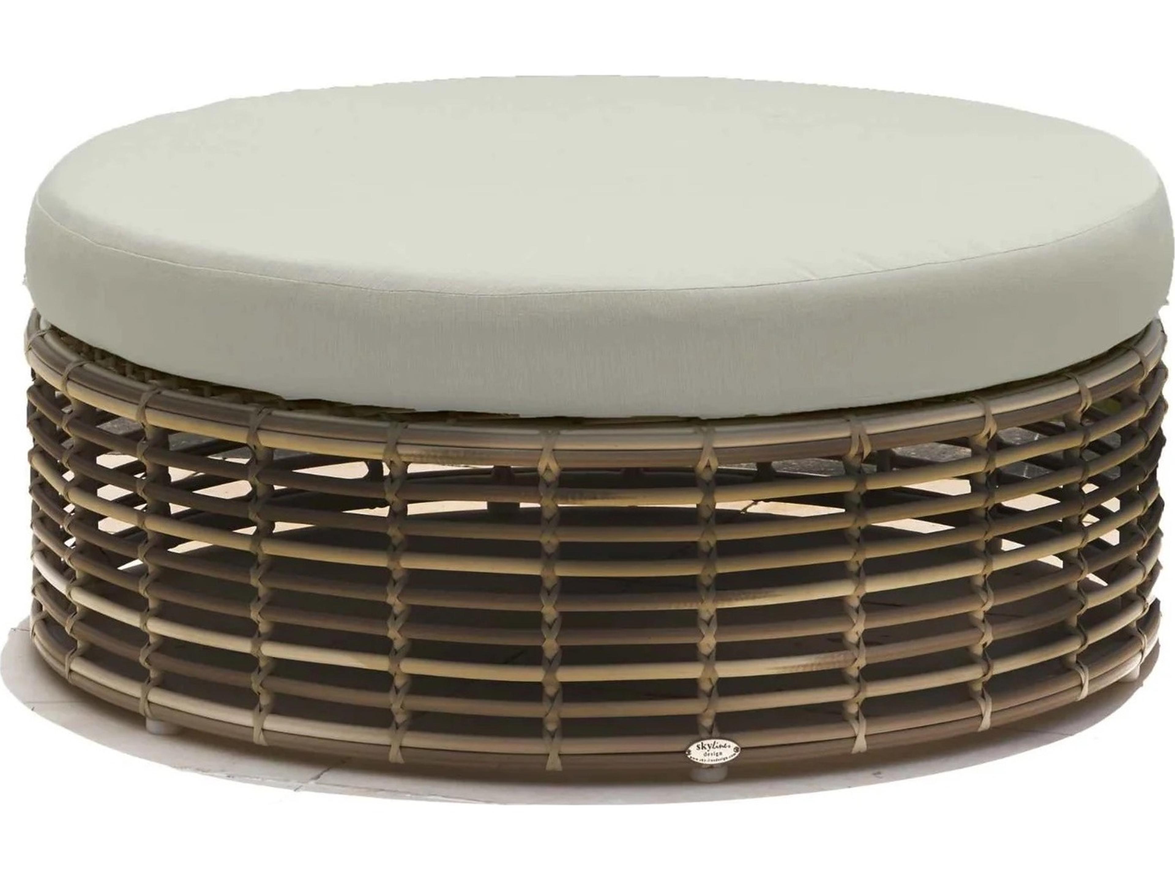 Skyline Design Halo Black Mushroom Aluminum Cushion Ottoman