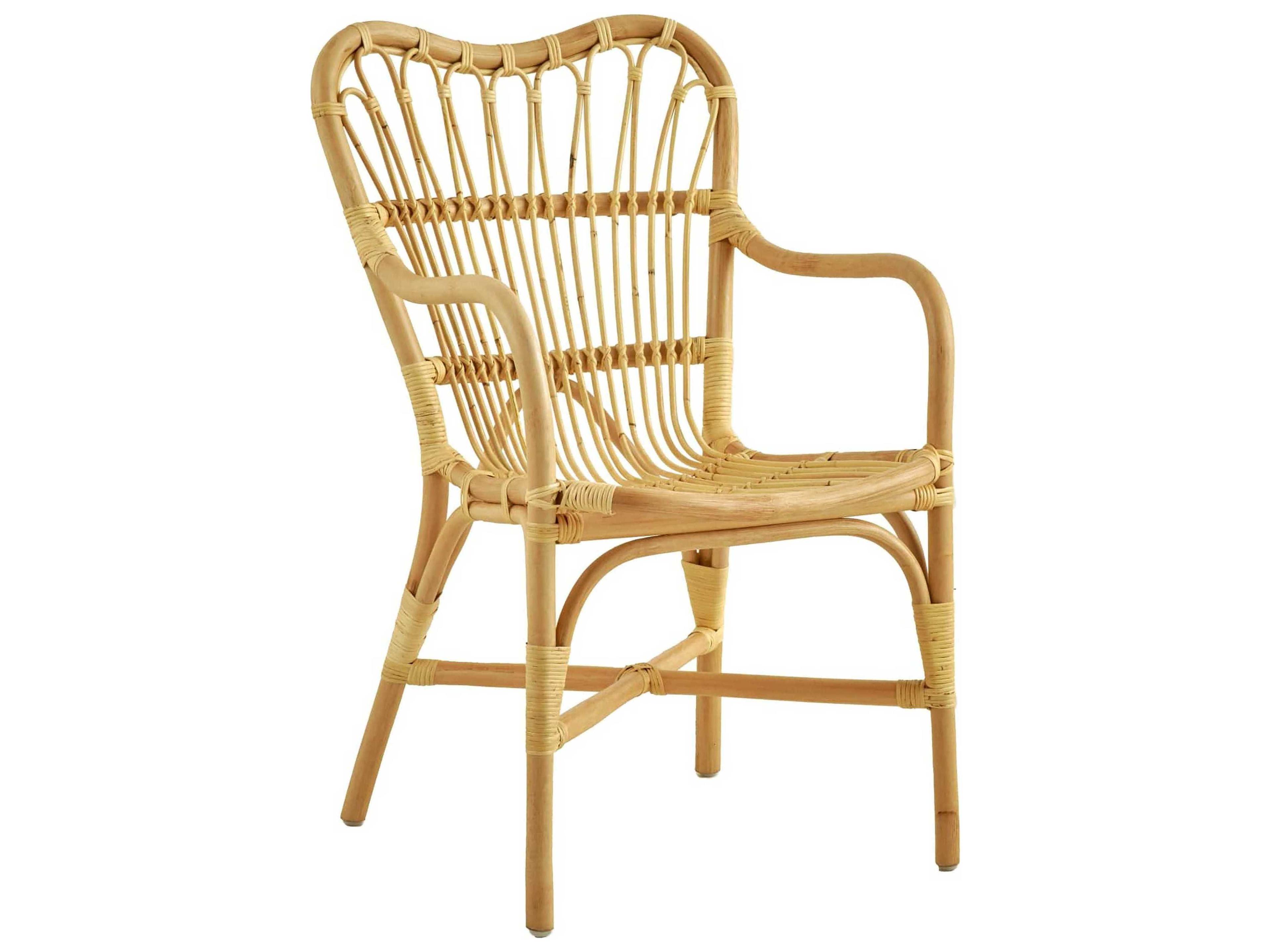Sika Indoor Originals Margret Rattan Natural Arm Dining Chair