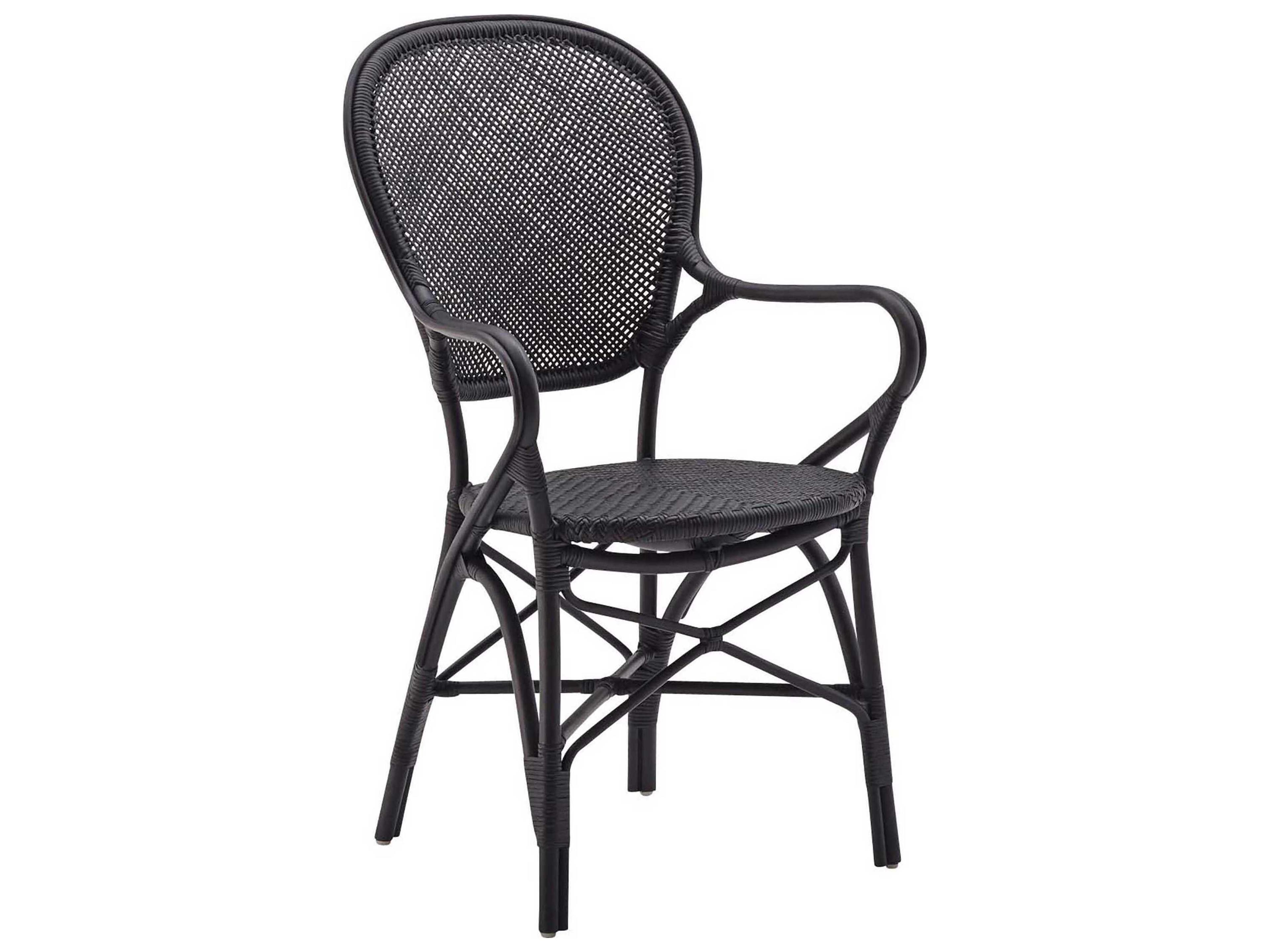 Sika Indoor Originals Rossini Rattan Black Arm Dining Chair