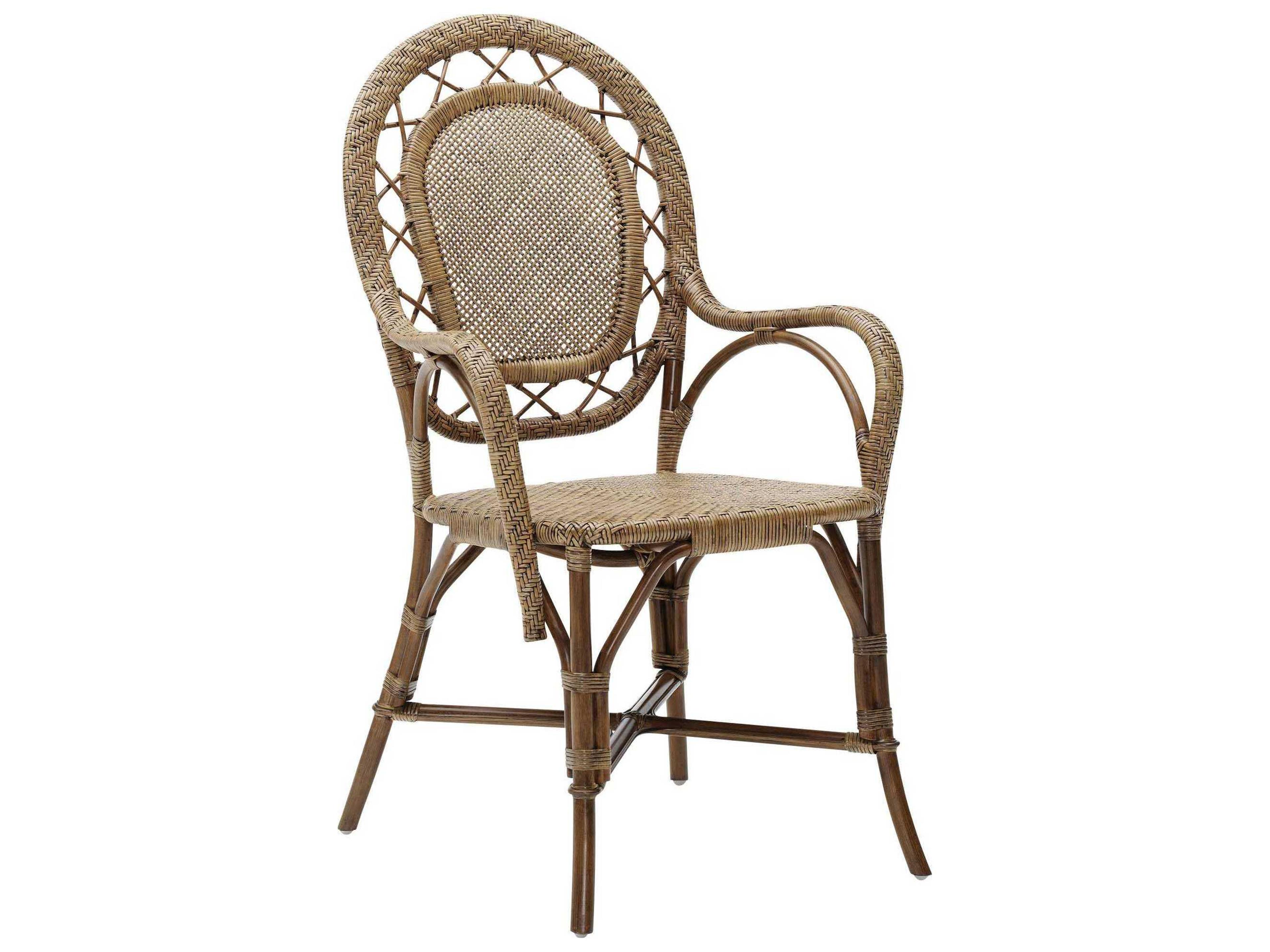 Sika Indoor Originals Romantica Rattan Brown Arm Dining Chair