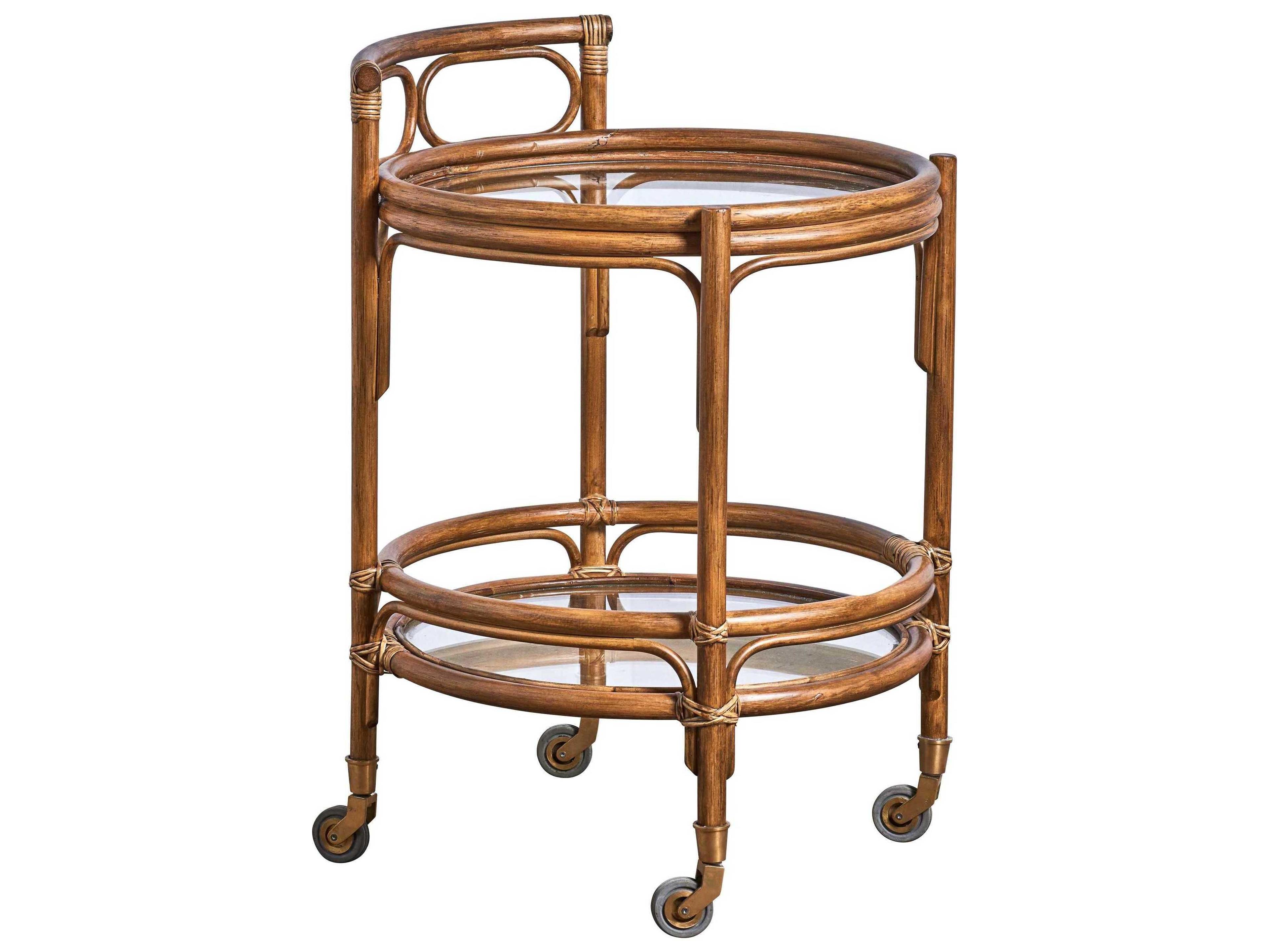 Sika Indoor Originals Glass Brown Trolley Bar Cart