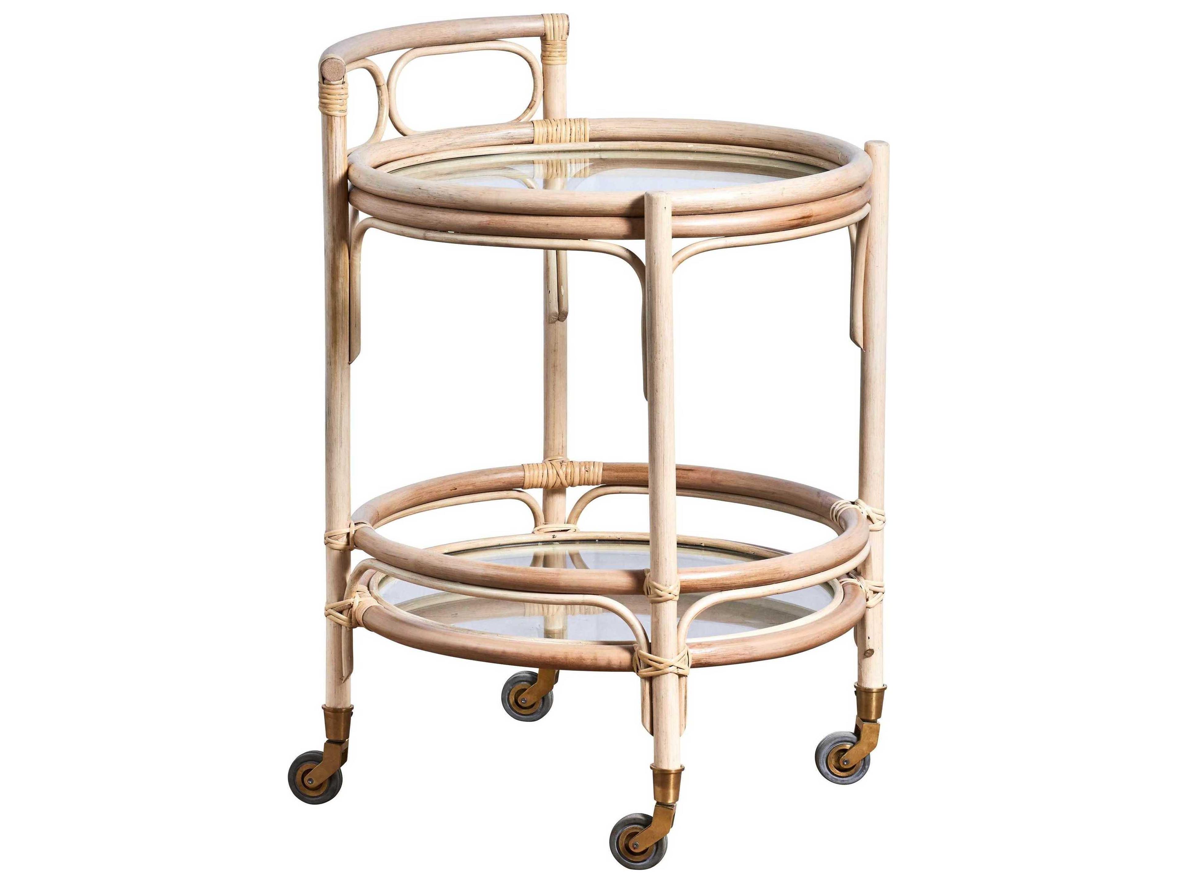 Sika Indoor Originals Glass White Trolley Bar Cart