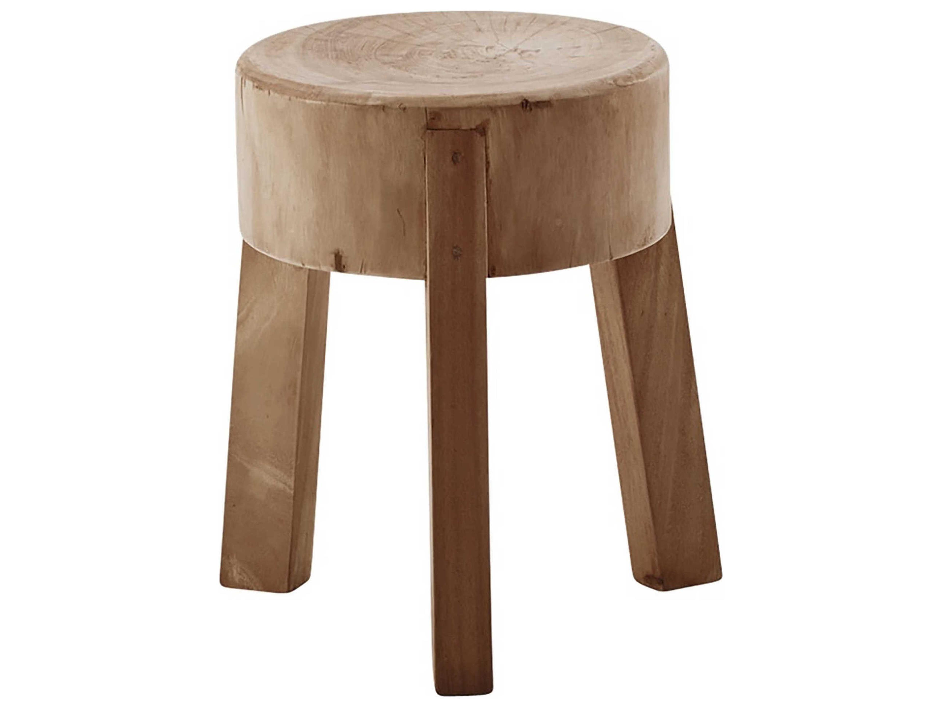 Sika Indoor Teak Brown Accent Stool