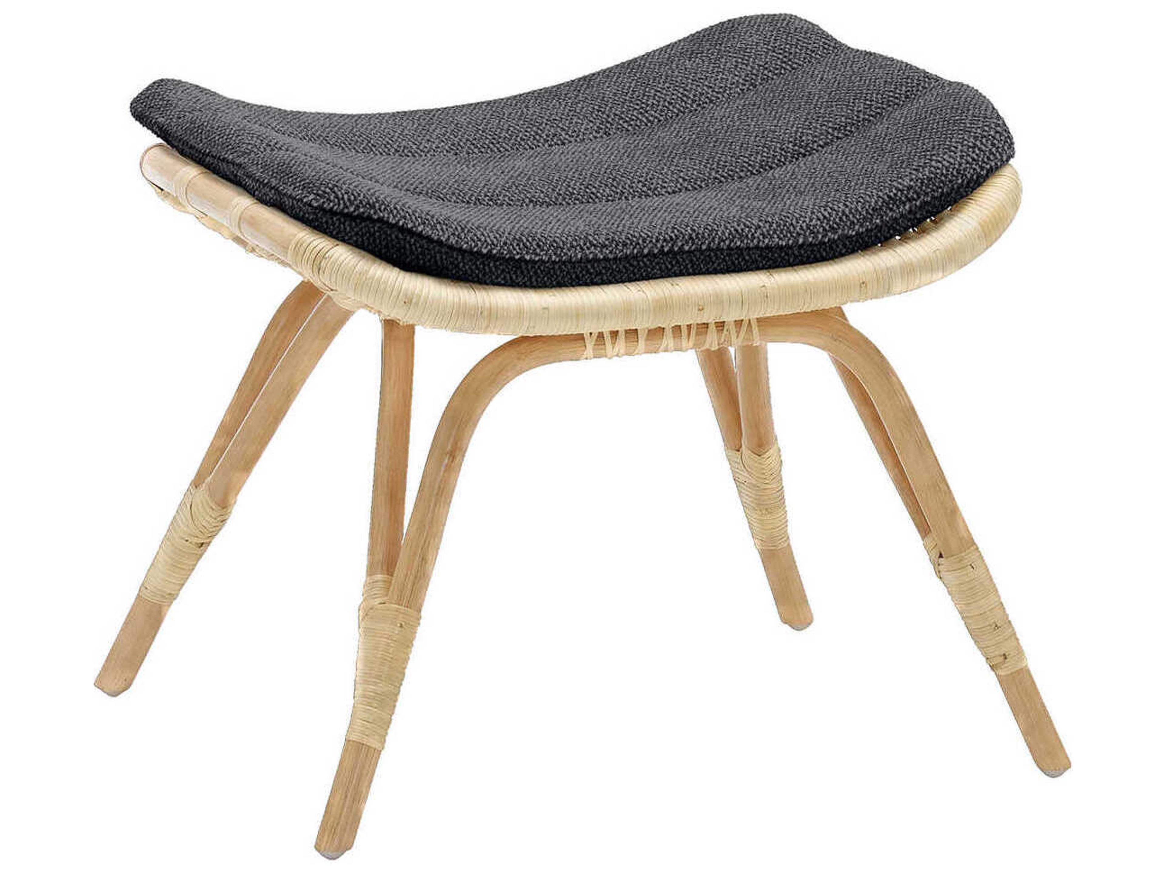 Sika Indoor Originals Brown Upholstered Ottoman & Dark Grey Cushion Set