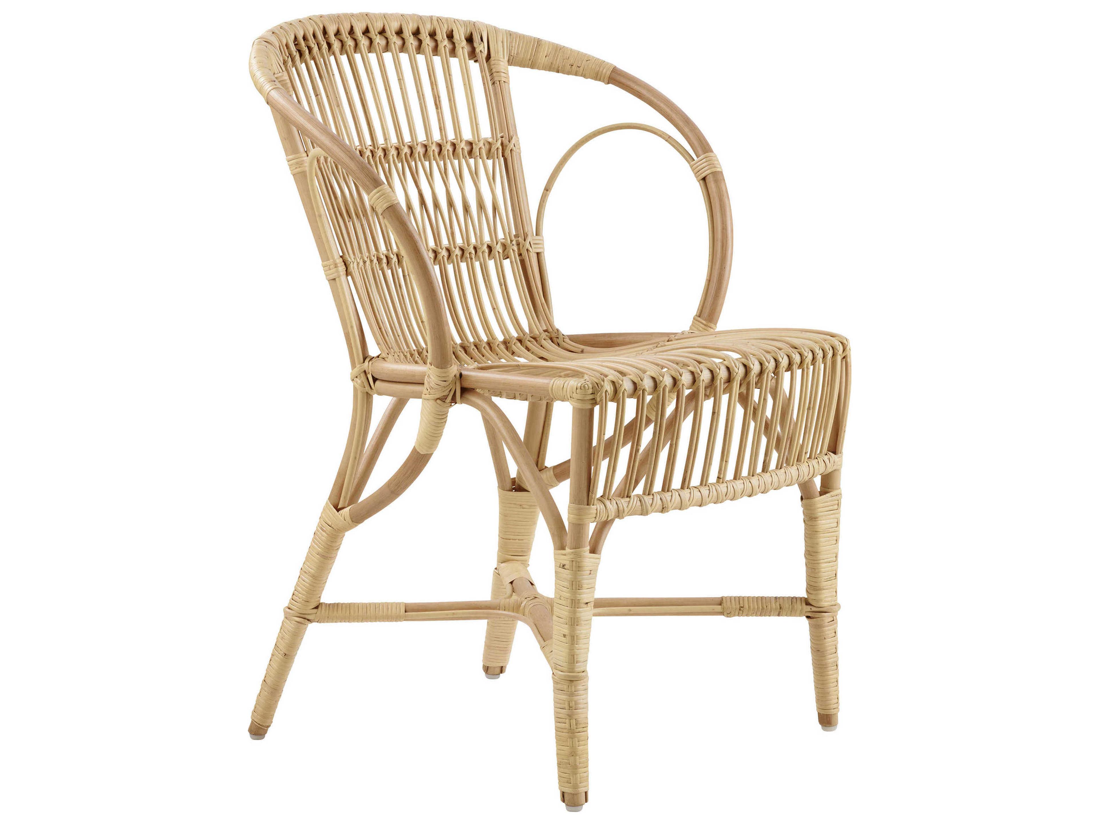Icons Robert Rattan Natural Arm Dining Chair