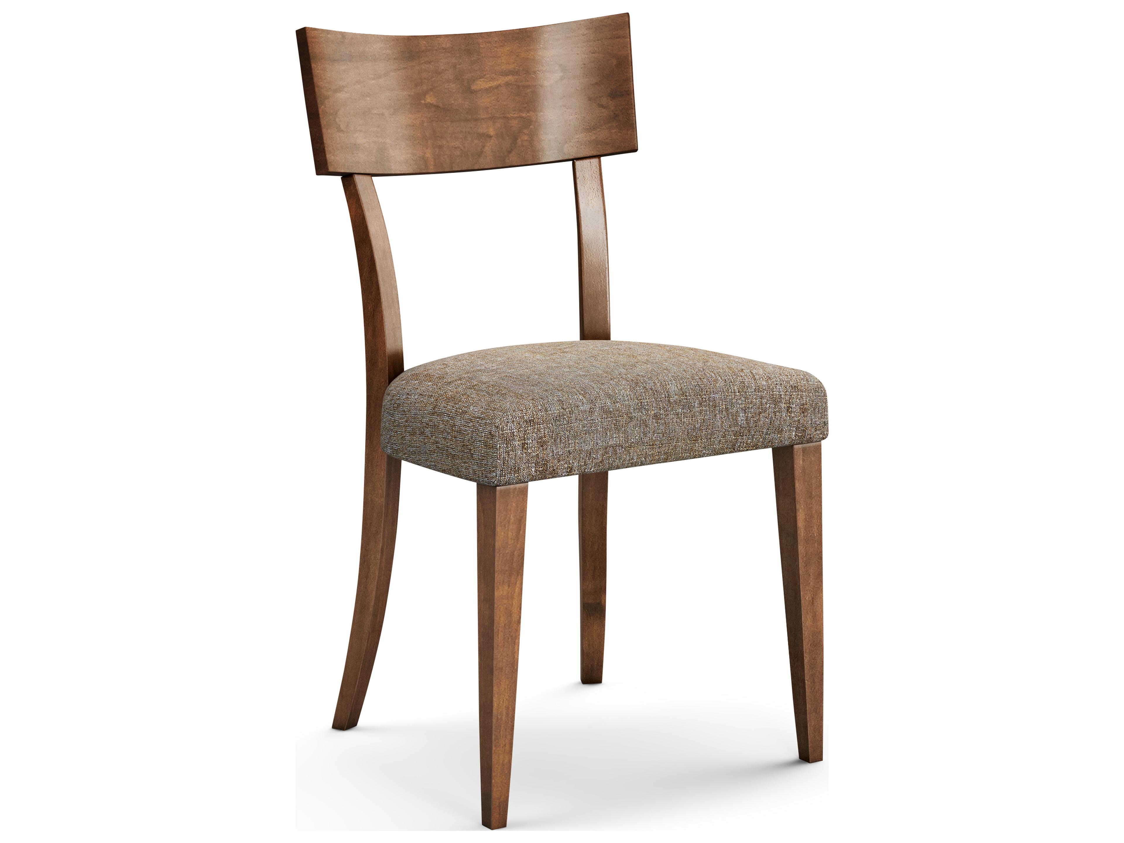 Simon Beech Wood Brown Upholstered Armless Dining Chair