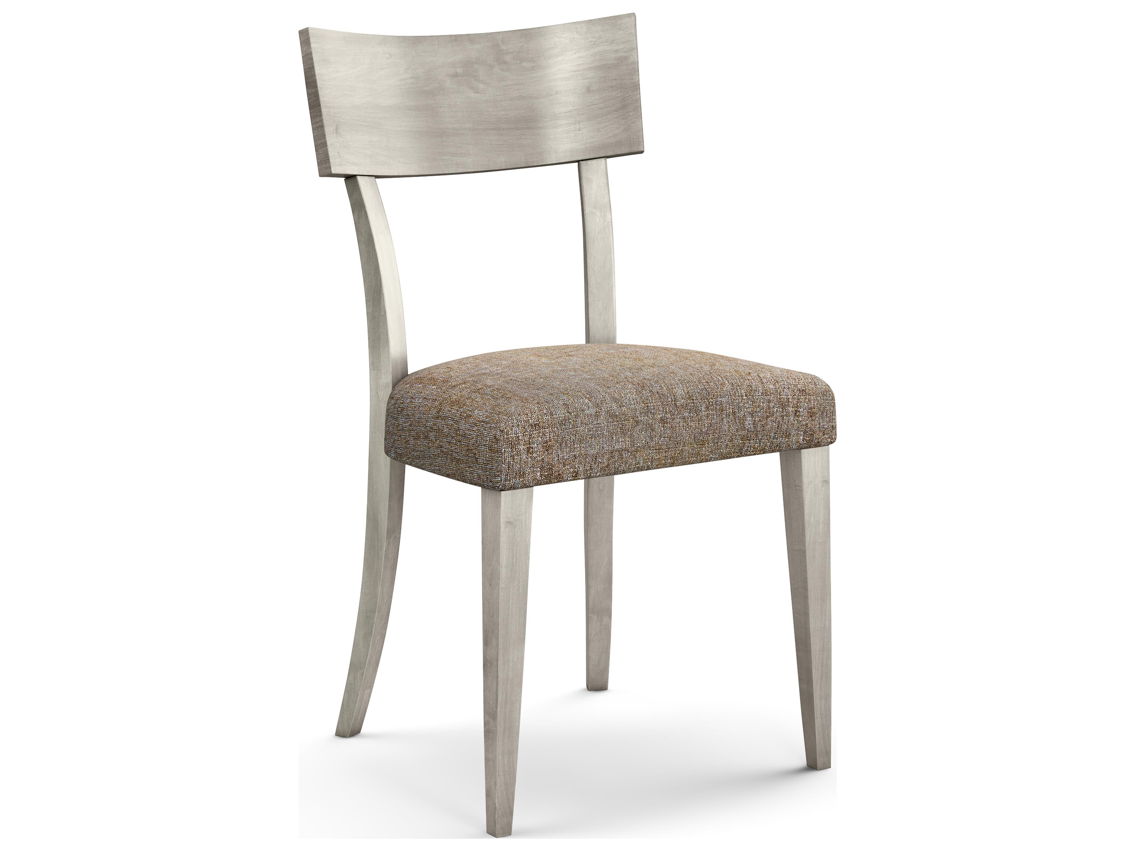 Simon Beech Wood Brown Upholstered Armless Dining Chair