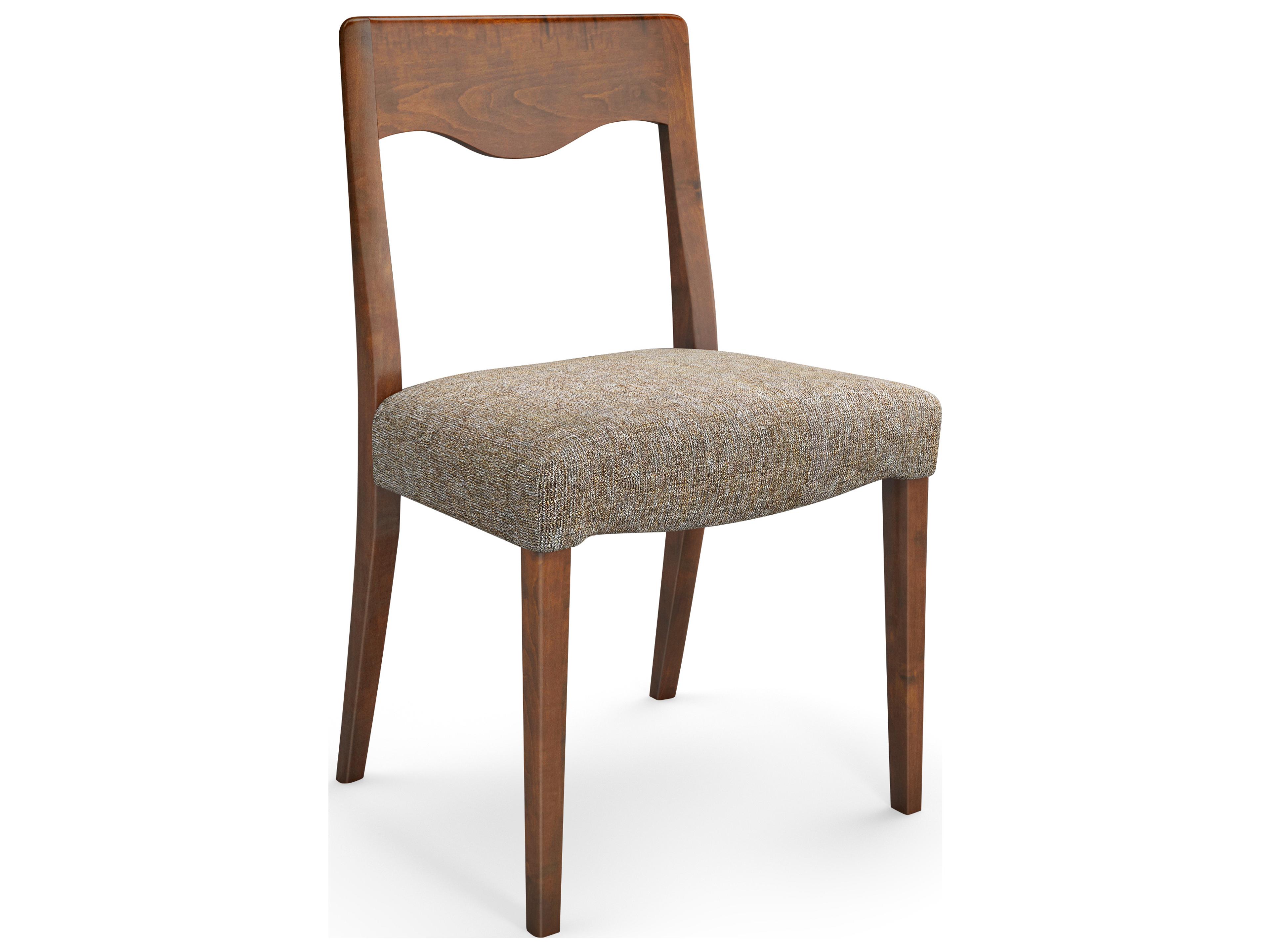 Rachel Beech Wood Beige Upholstered Armless Dining Chair