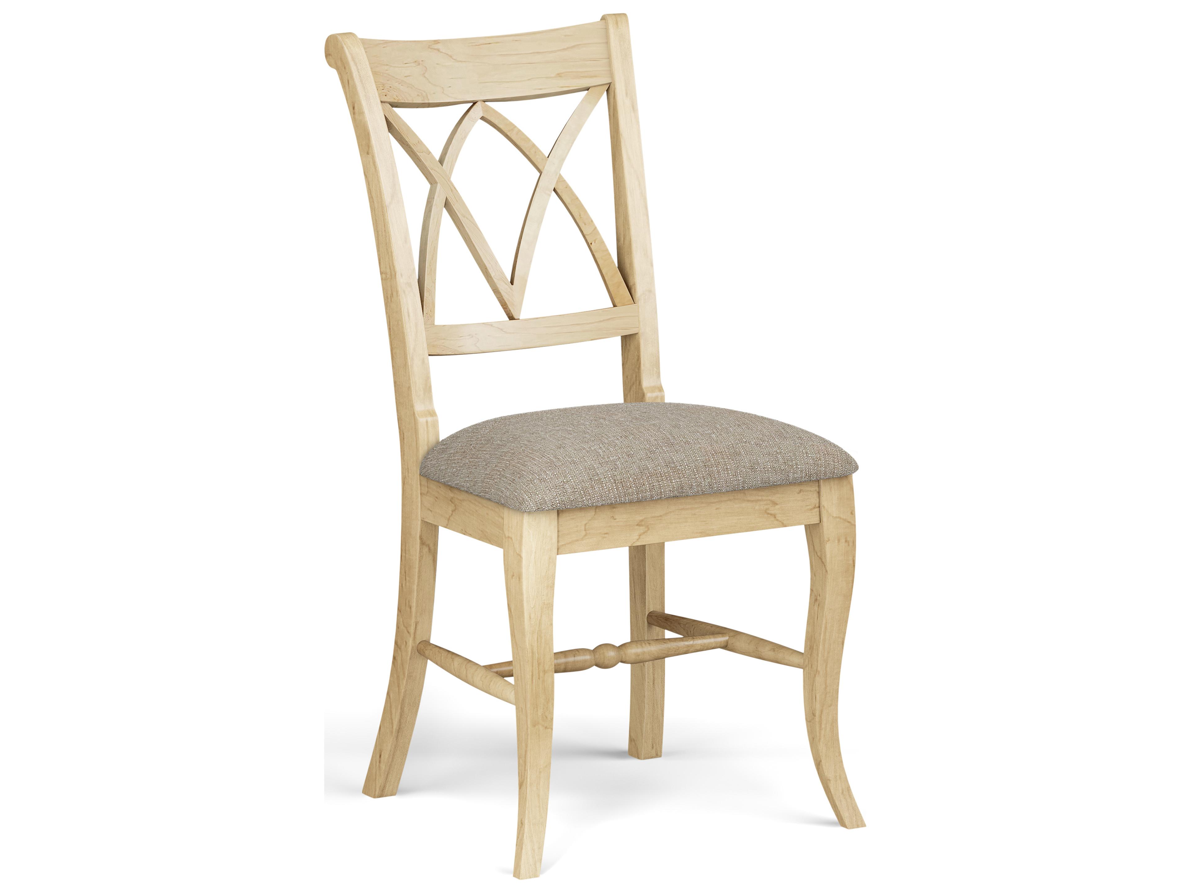 Saloom Emma Beech Wood Beige Upholstered Armless Dining Chair