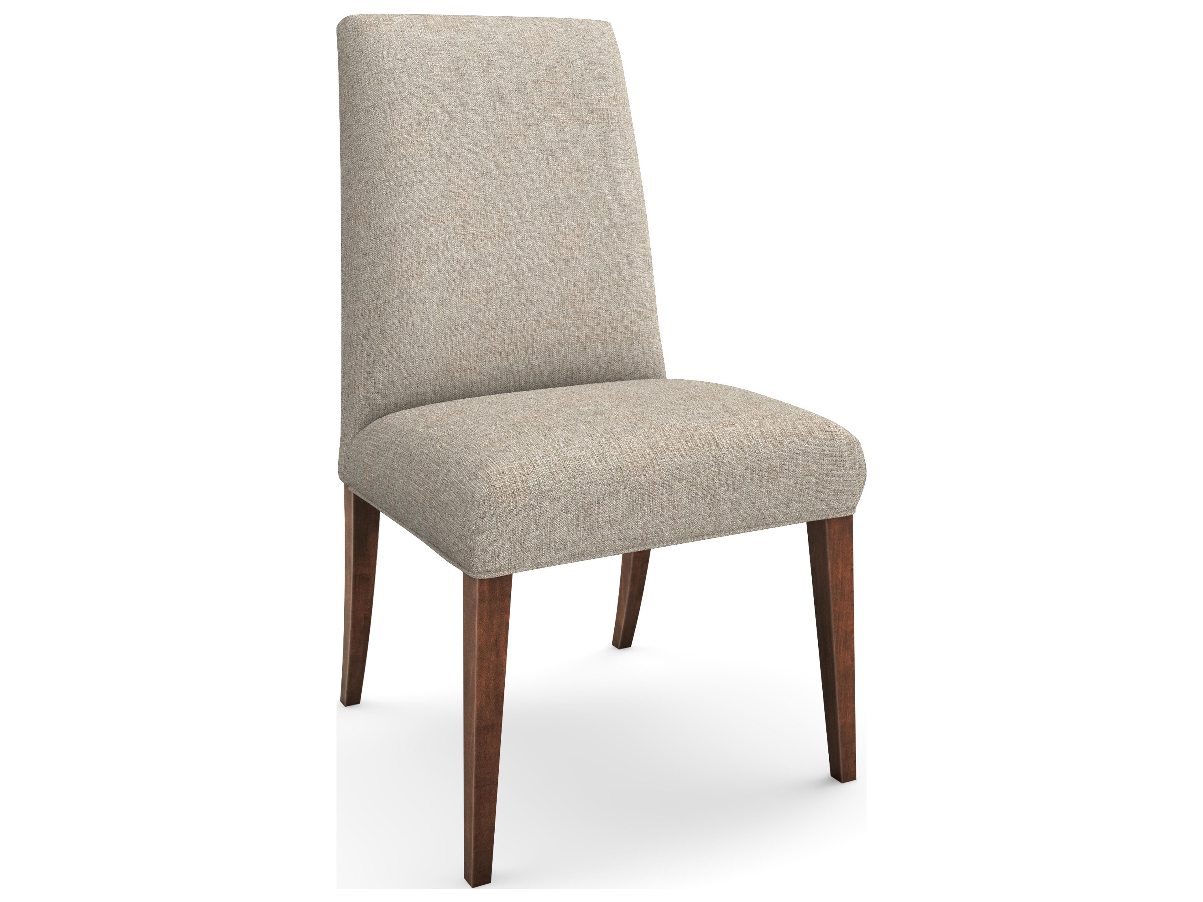 Camila Beech Wood Beige Upholstered Armless Dining Chair