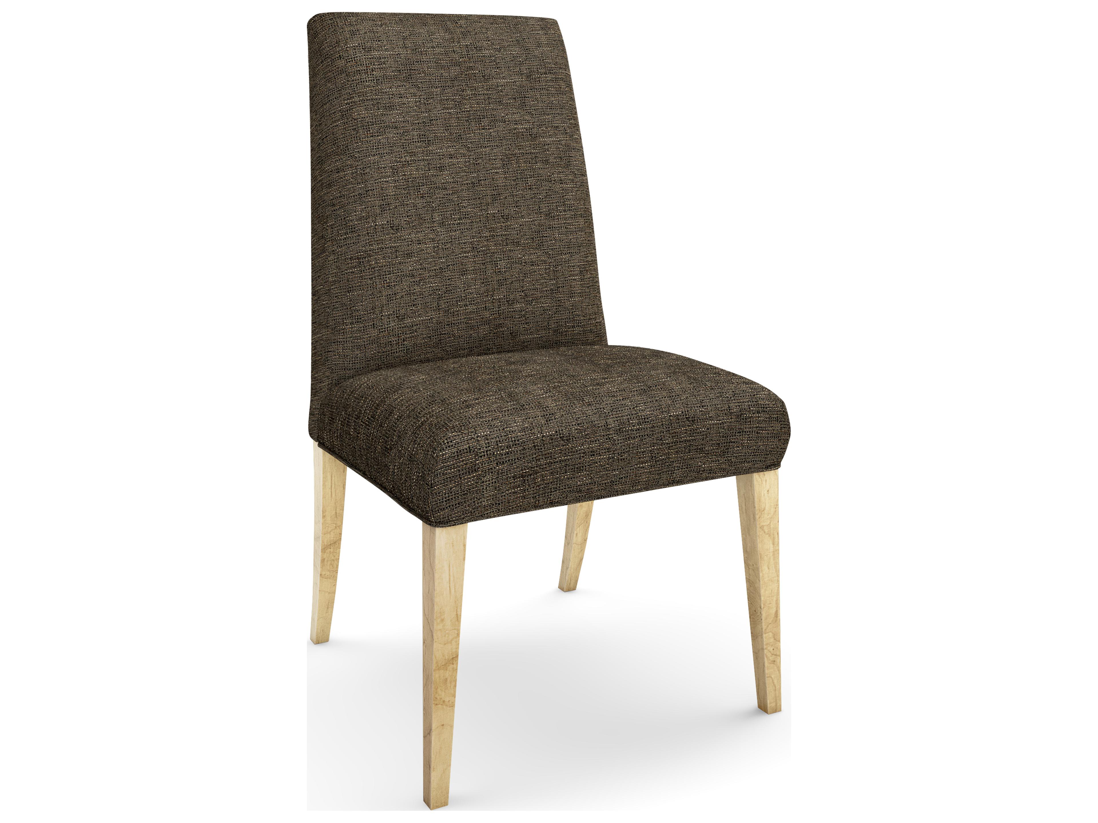 Camila Beech Wood Brown Upholstered Armless Dining Chair