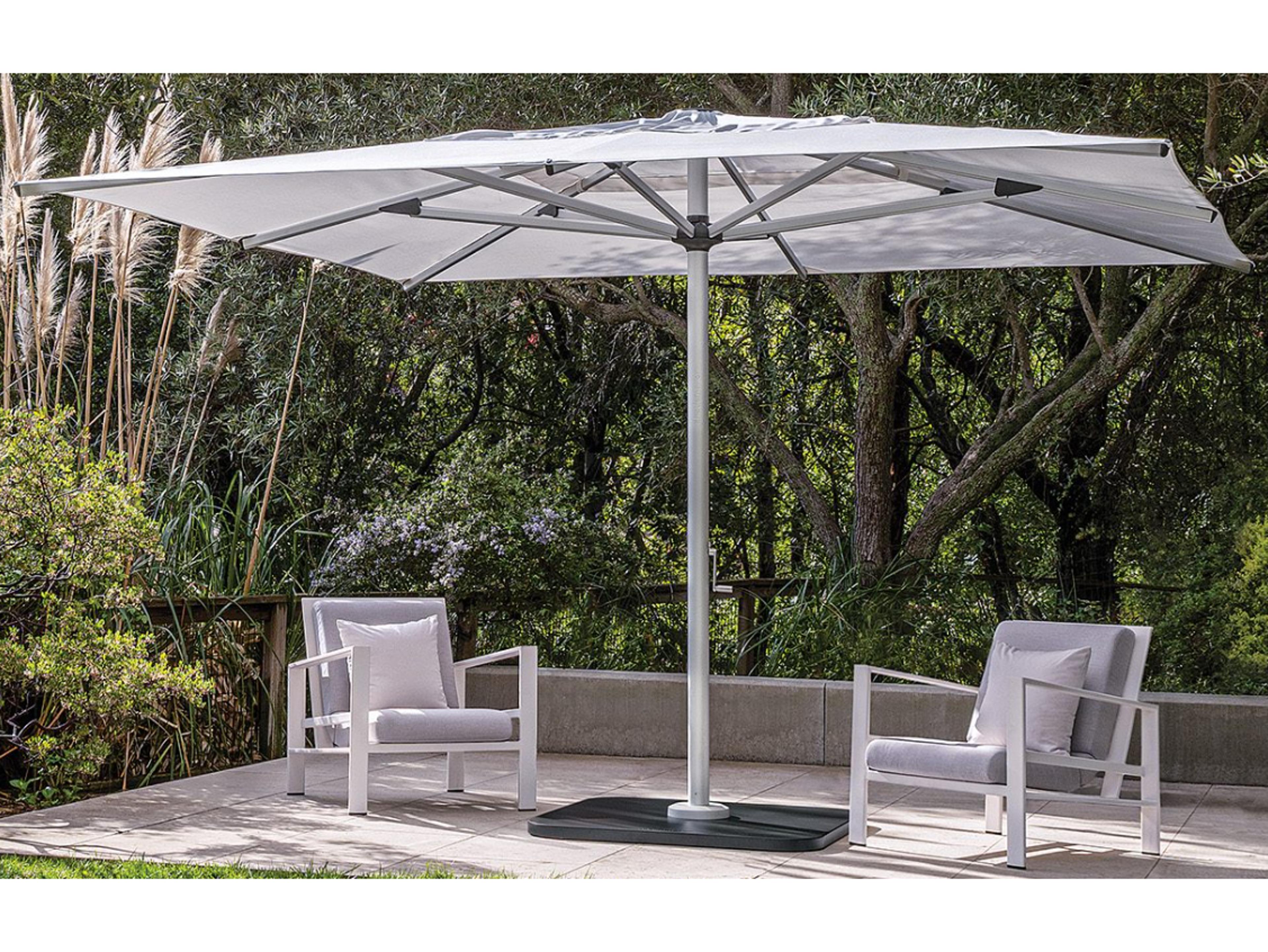 Shademaker Astral Aluminum 16.5 Foot Square Crank Lift Patio Umbrella