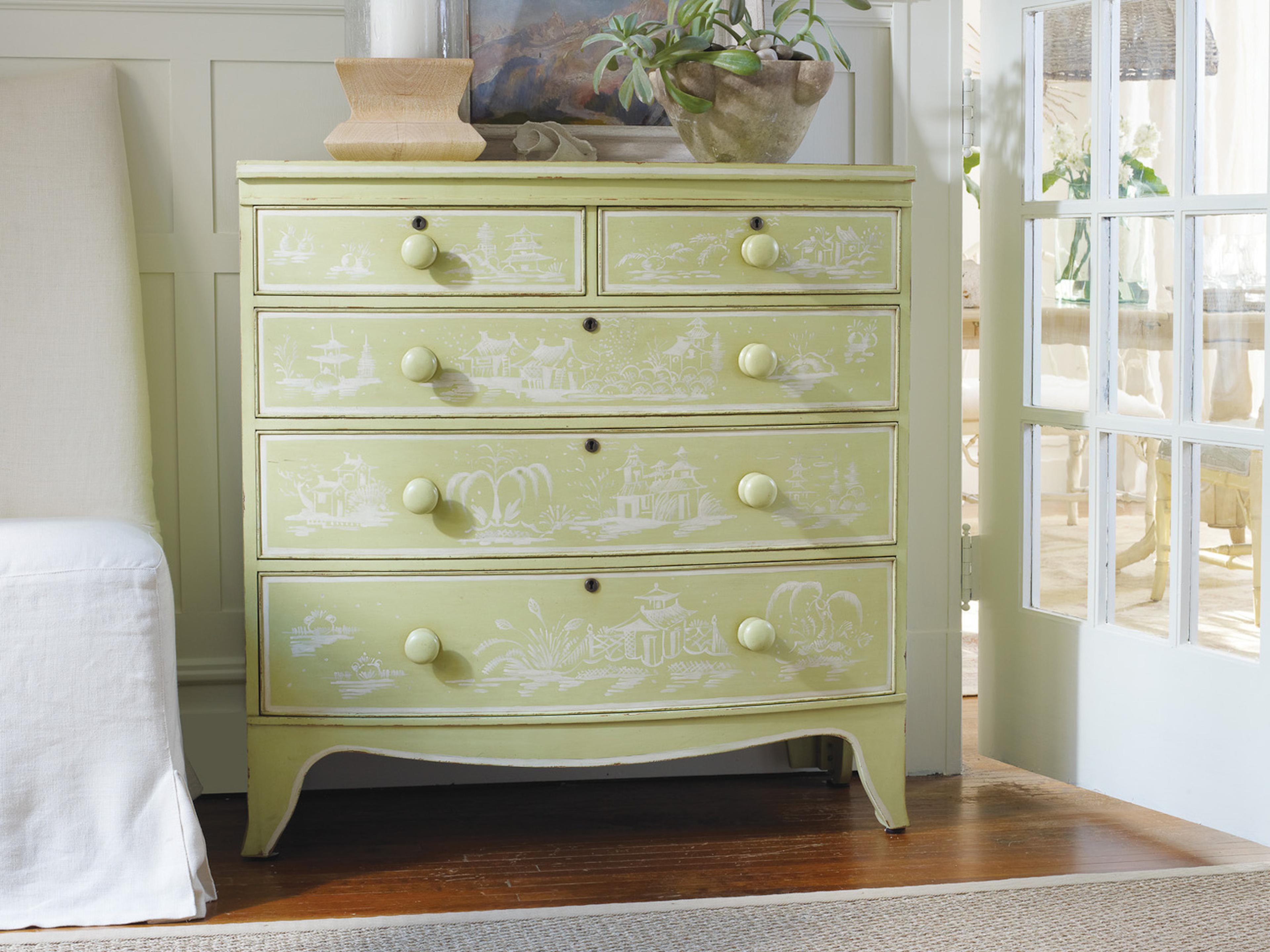 Topsail Green Mahogany Wood Accent Chest