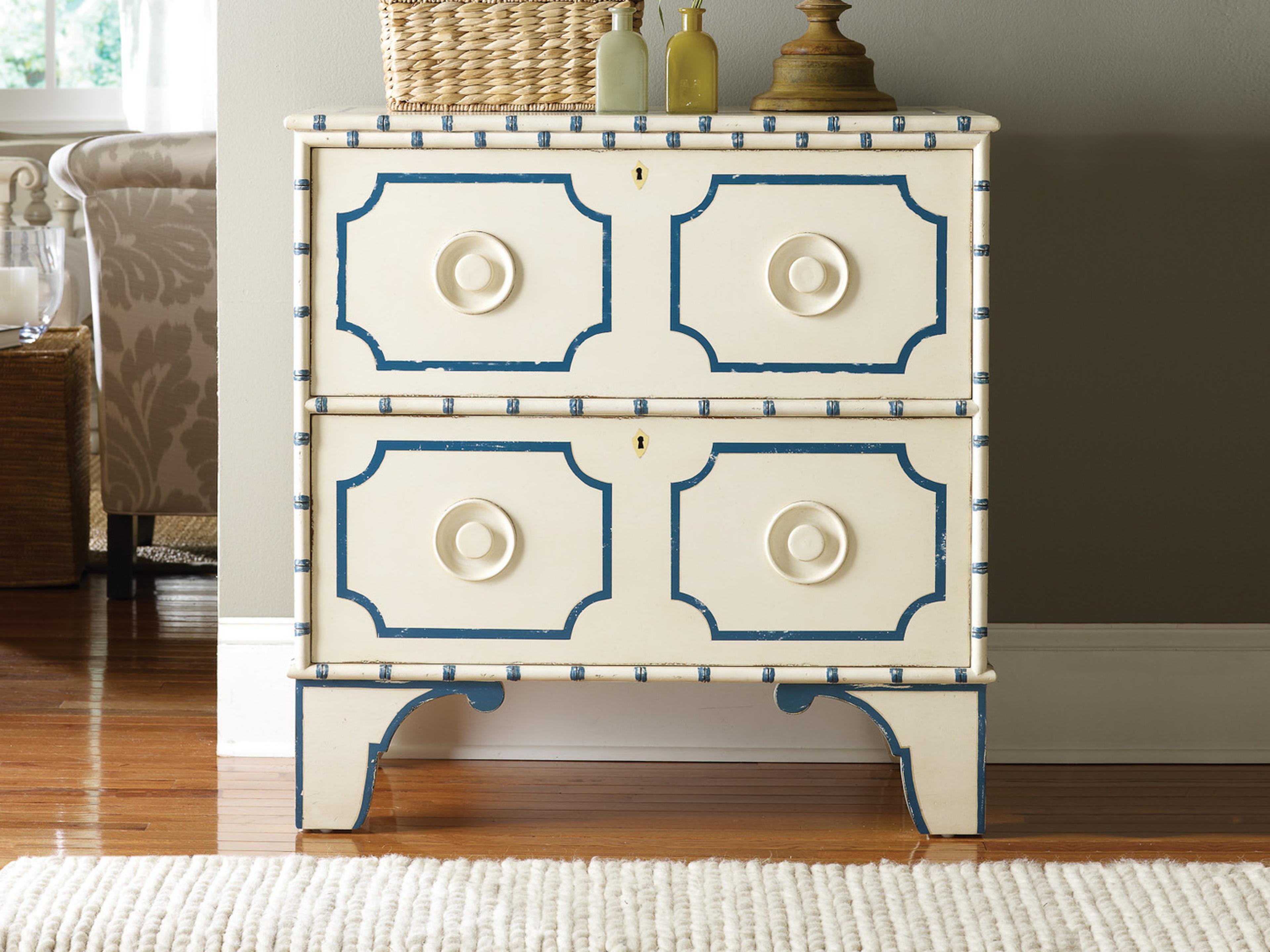 Somerset Bay Indian Bay 2-Drawers White Mahogany Wood Nightstand