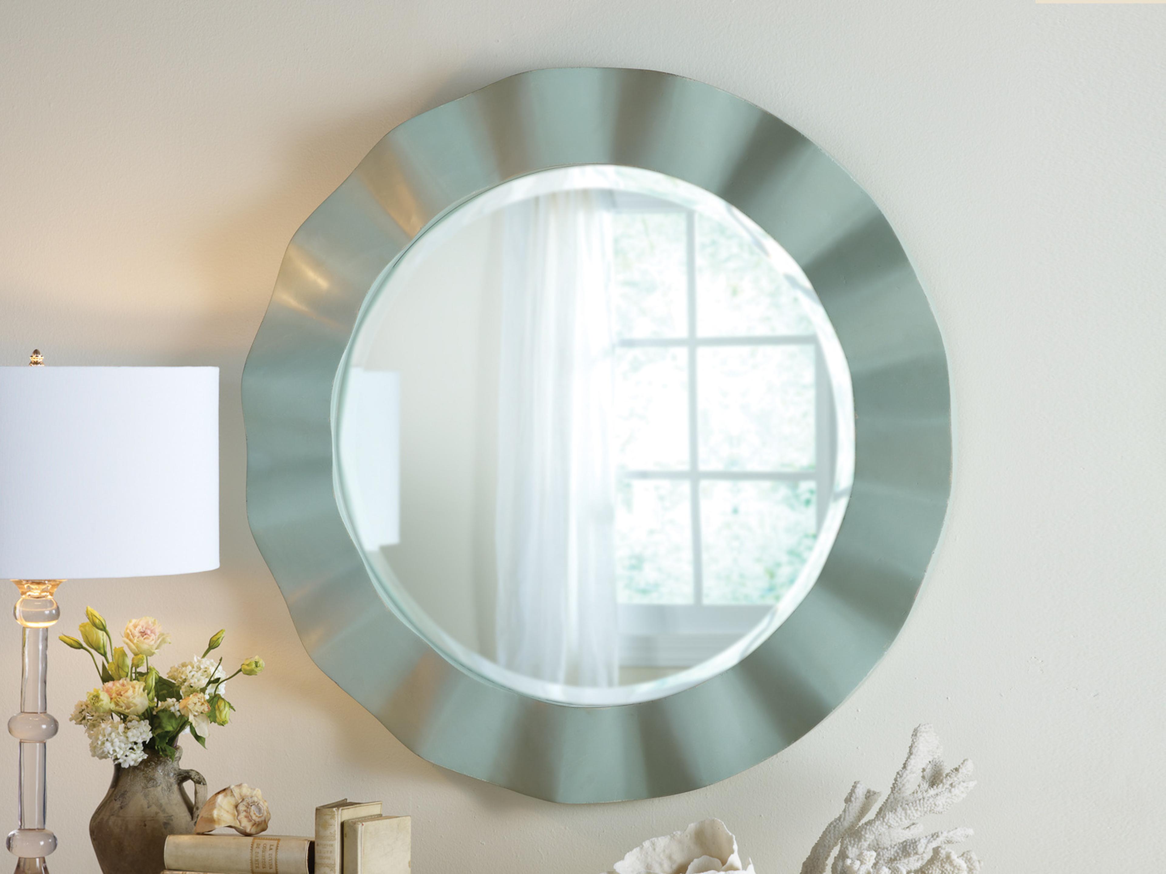 Somerset Bay Crescent Beach Round Wall Mirror