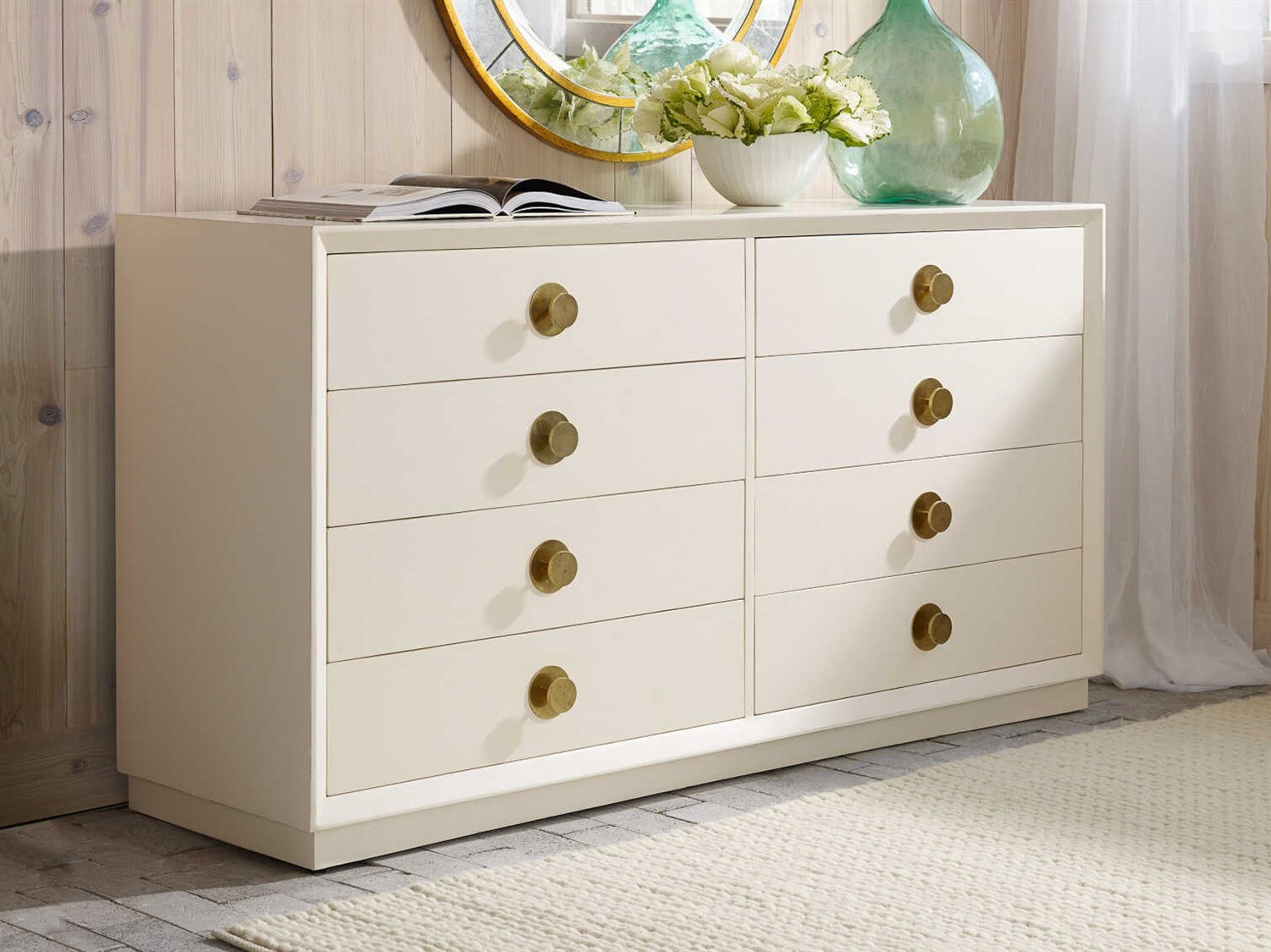 Somerset Bay Mod White Mahogany Wood Double Dresser