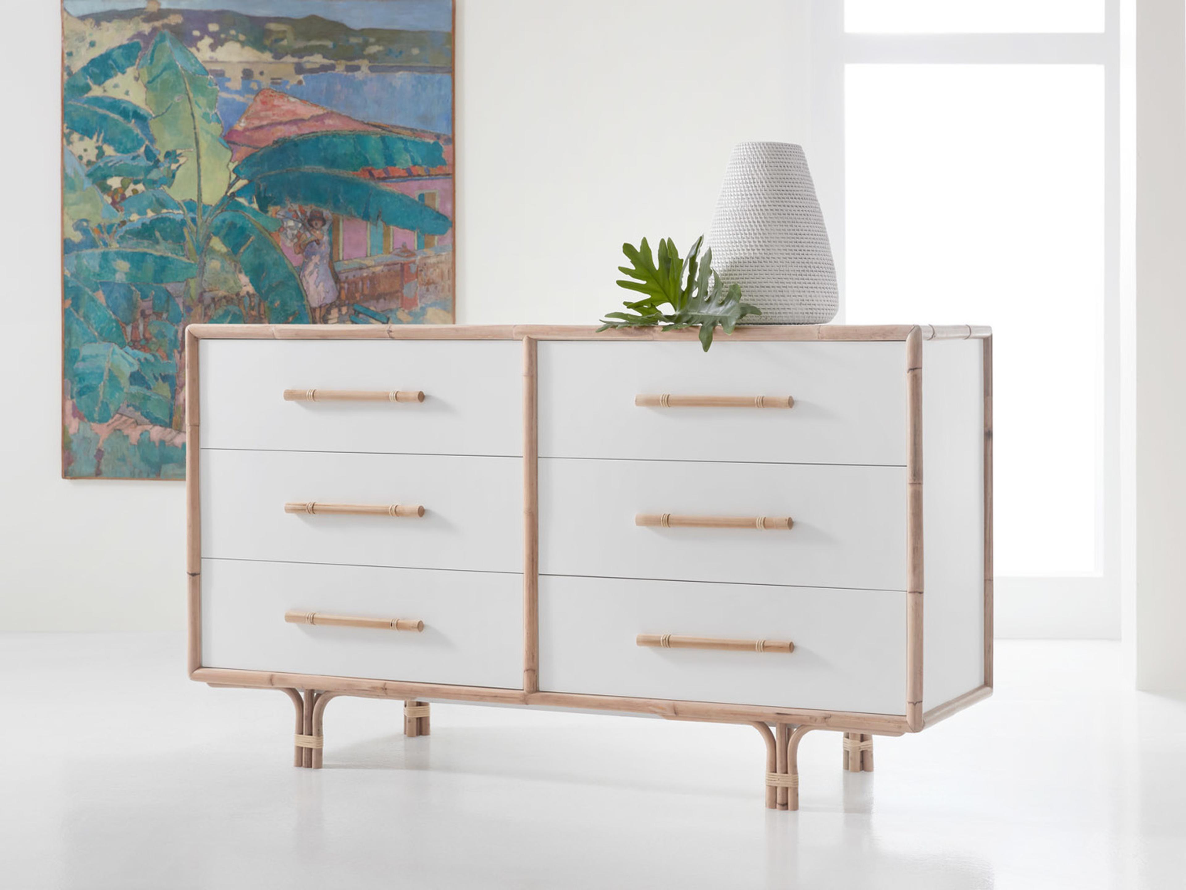 Somerset Bay Bamboo 6-Drawers White Double Dresser