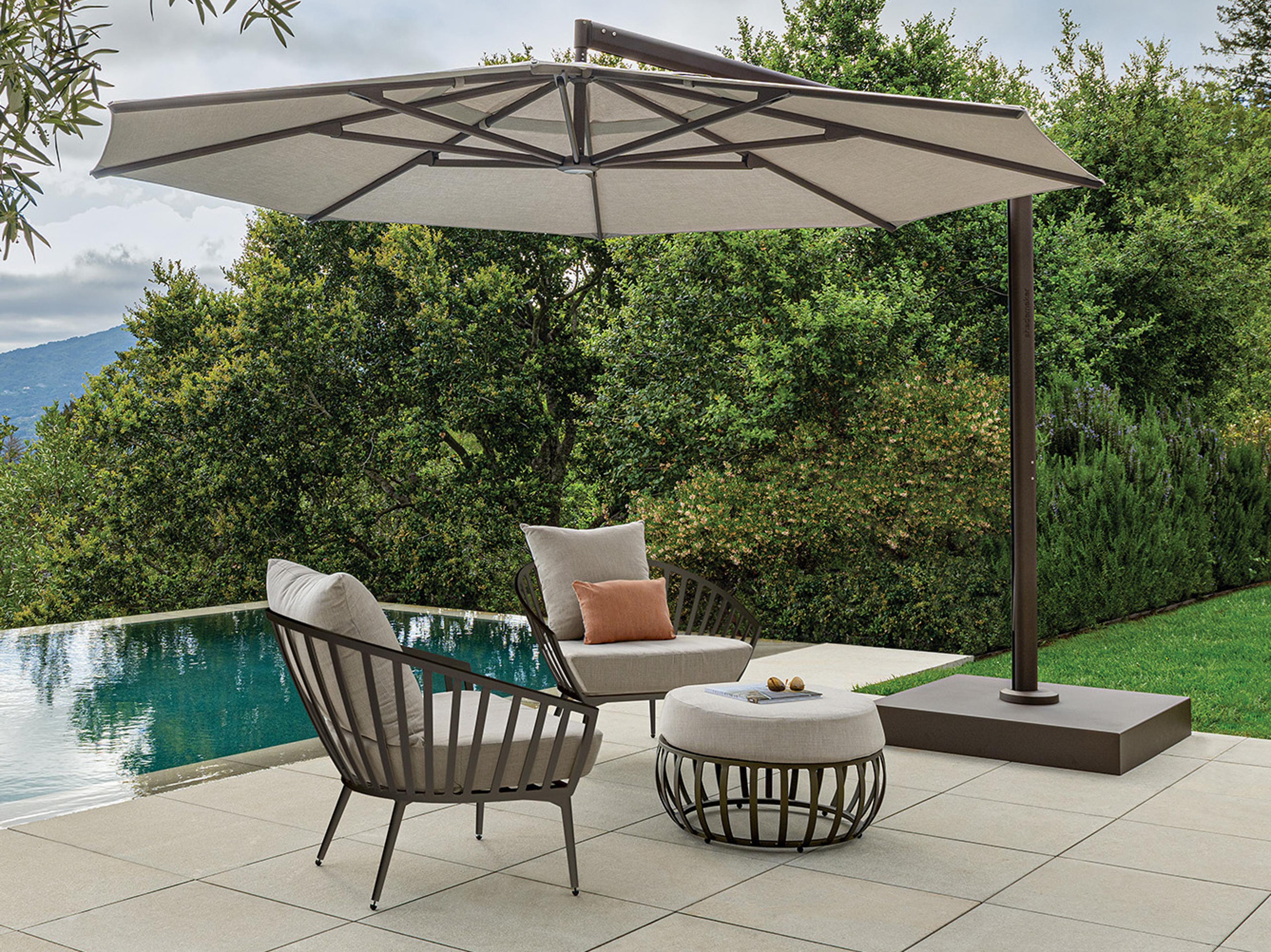 Shademaker Orion Aluminum 13 Foot Crank Lift Square Outdoor Umbrella