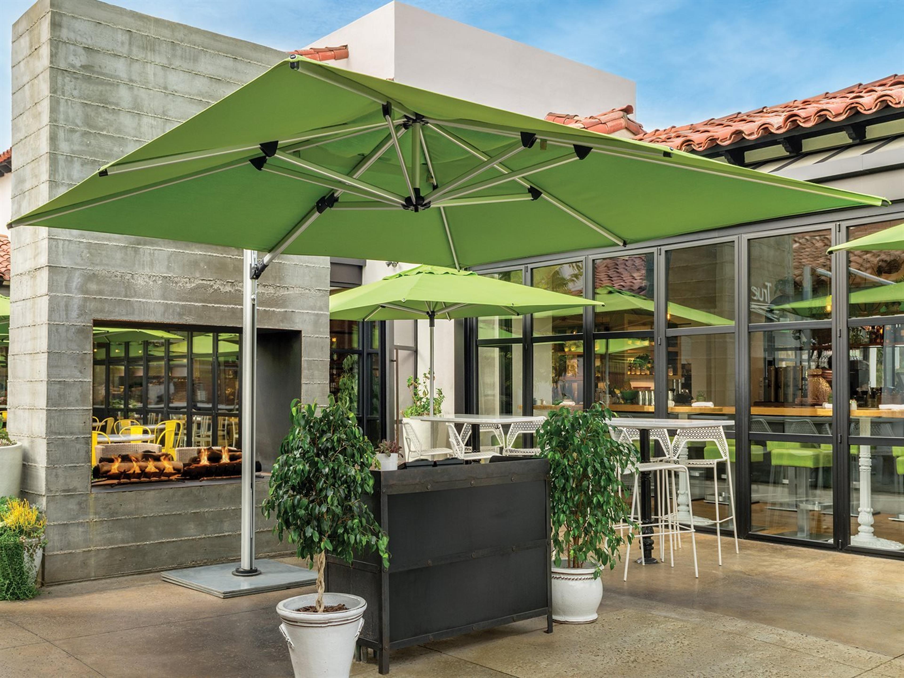 Shademaker Polaris Aluminum 10 x 13 Foot Rectangular Crank Lift Outdoor Patio Umbrella