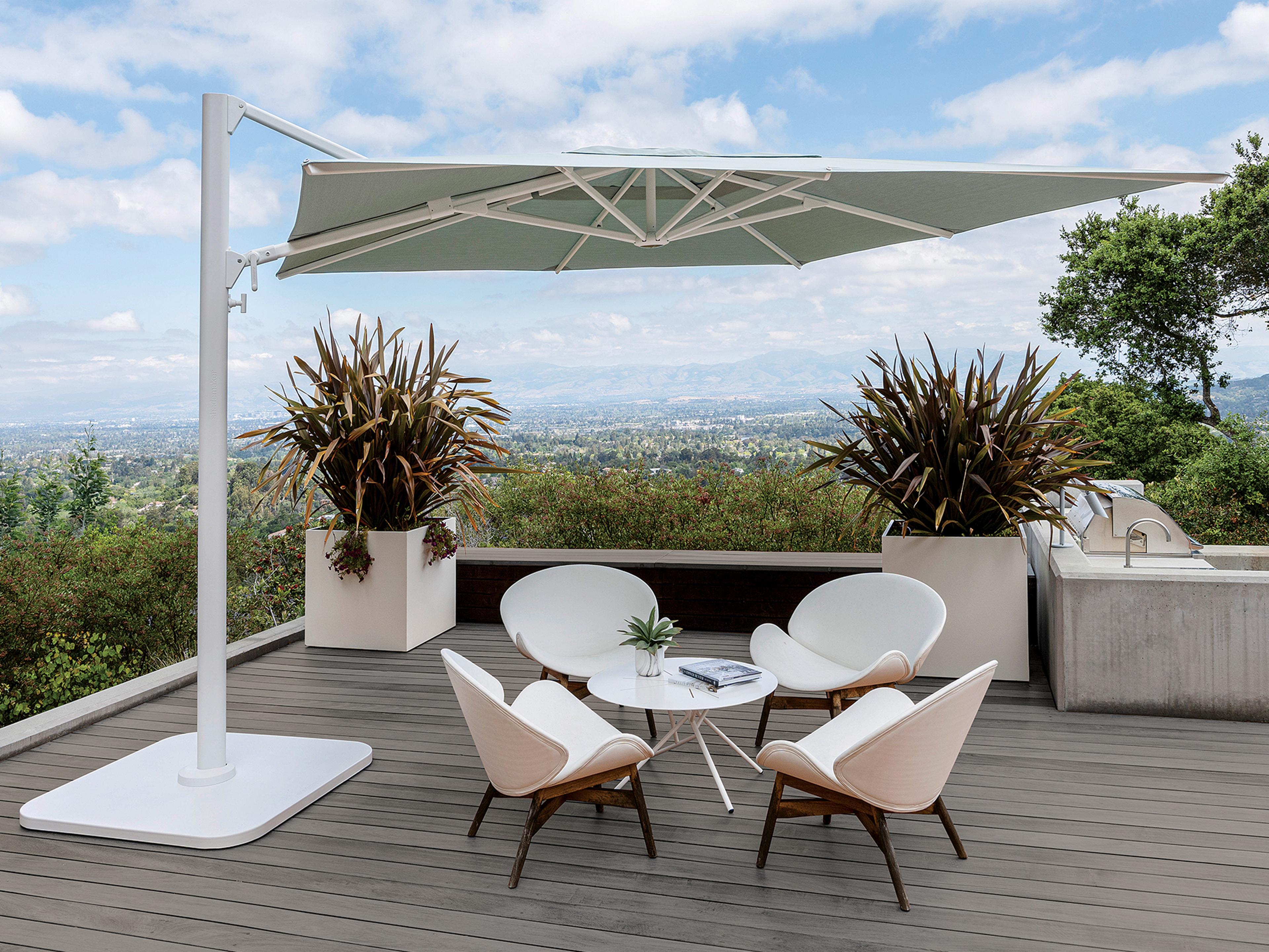 Shademaker Polaris Aluminum 13 Foot Square Crank Lift Outdoor Patio Umbrella