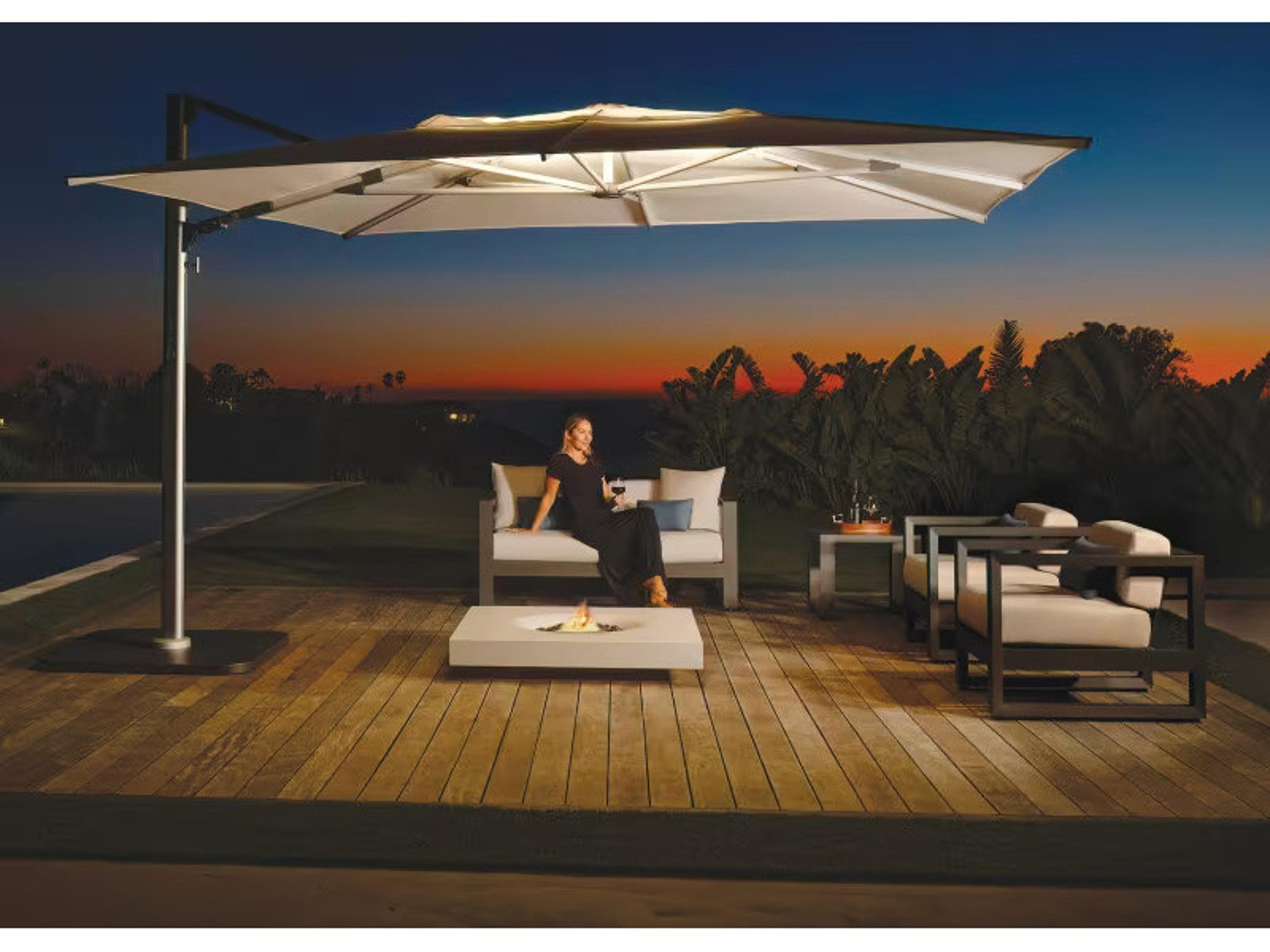 Shademaker Polaris LX Aluminum 13" Foot Square Crank Lift Umbrella