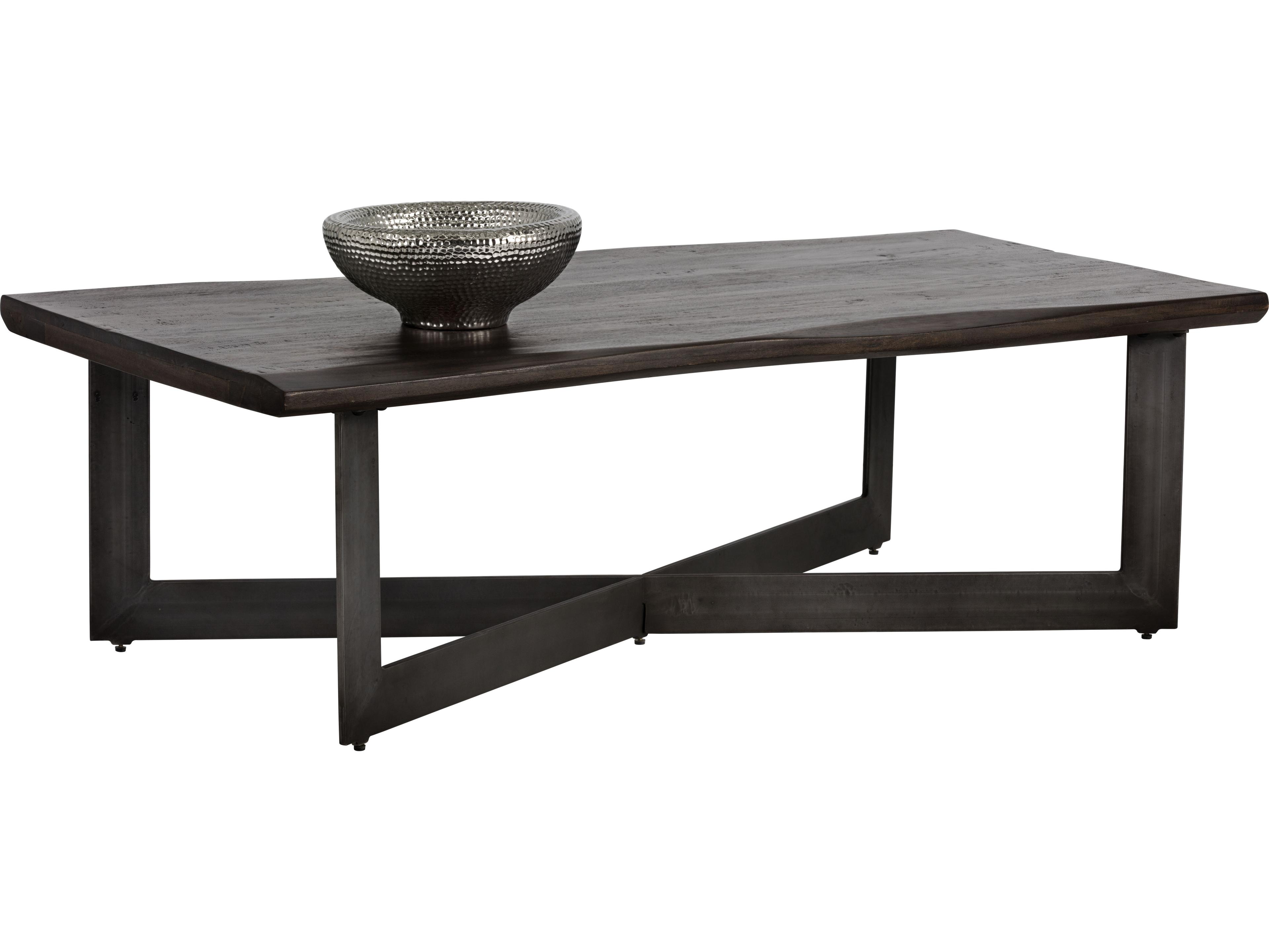 Sunpan Marley Rectangular Wood Brown Antique Gunmetal Coffee Table