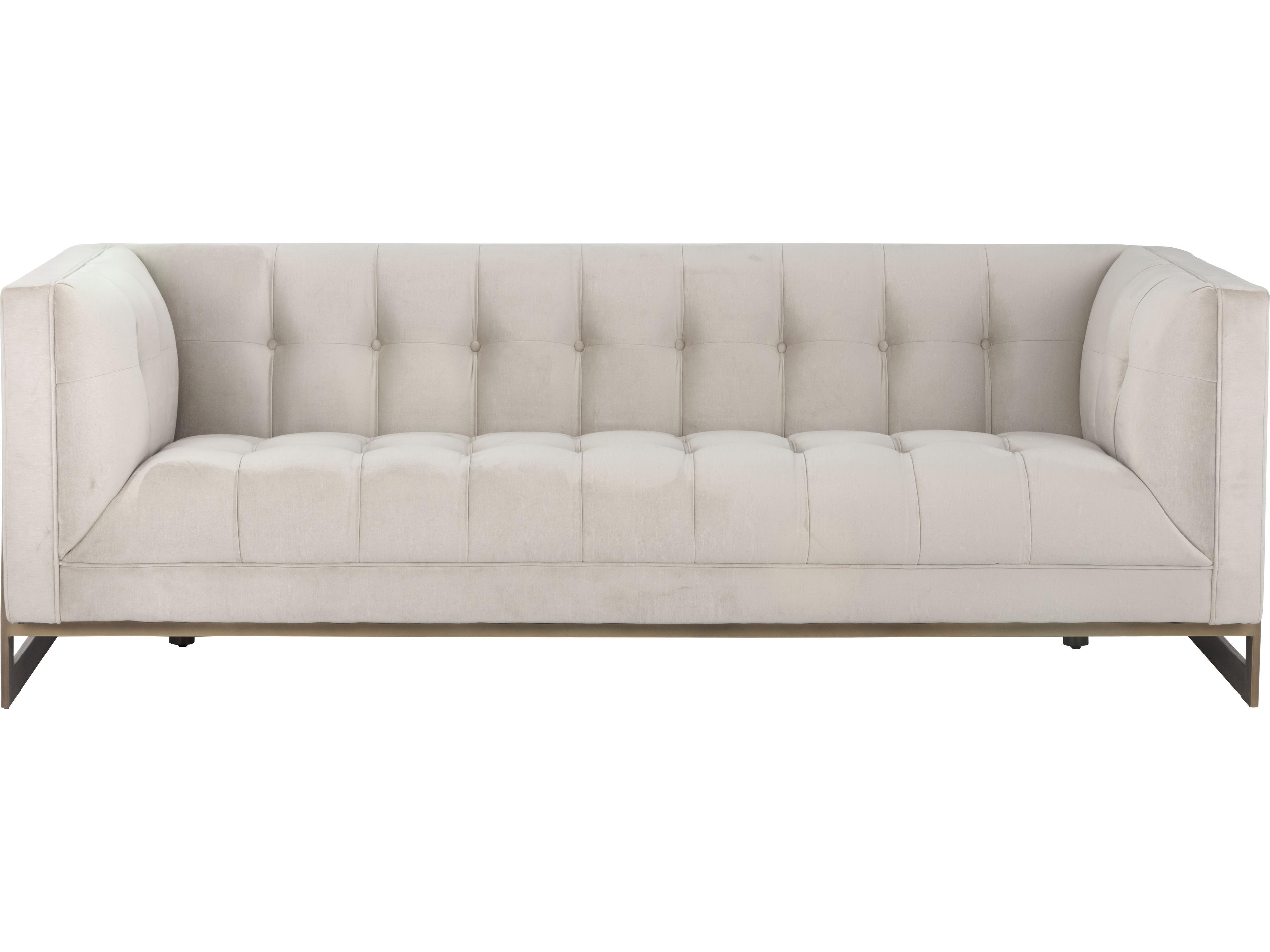 Sunpan Irongate Ekon Piccolo Prosecco Rustic Bronze Beige Upholstered Sofa