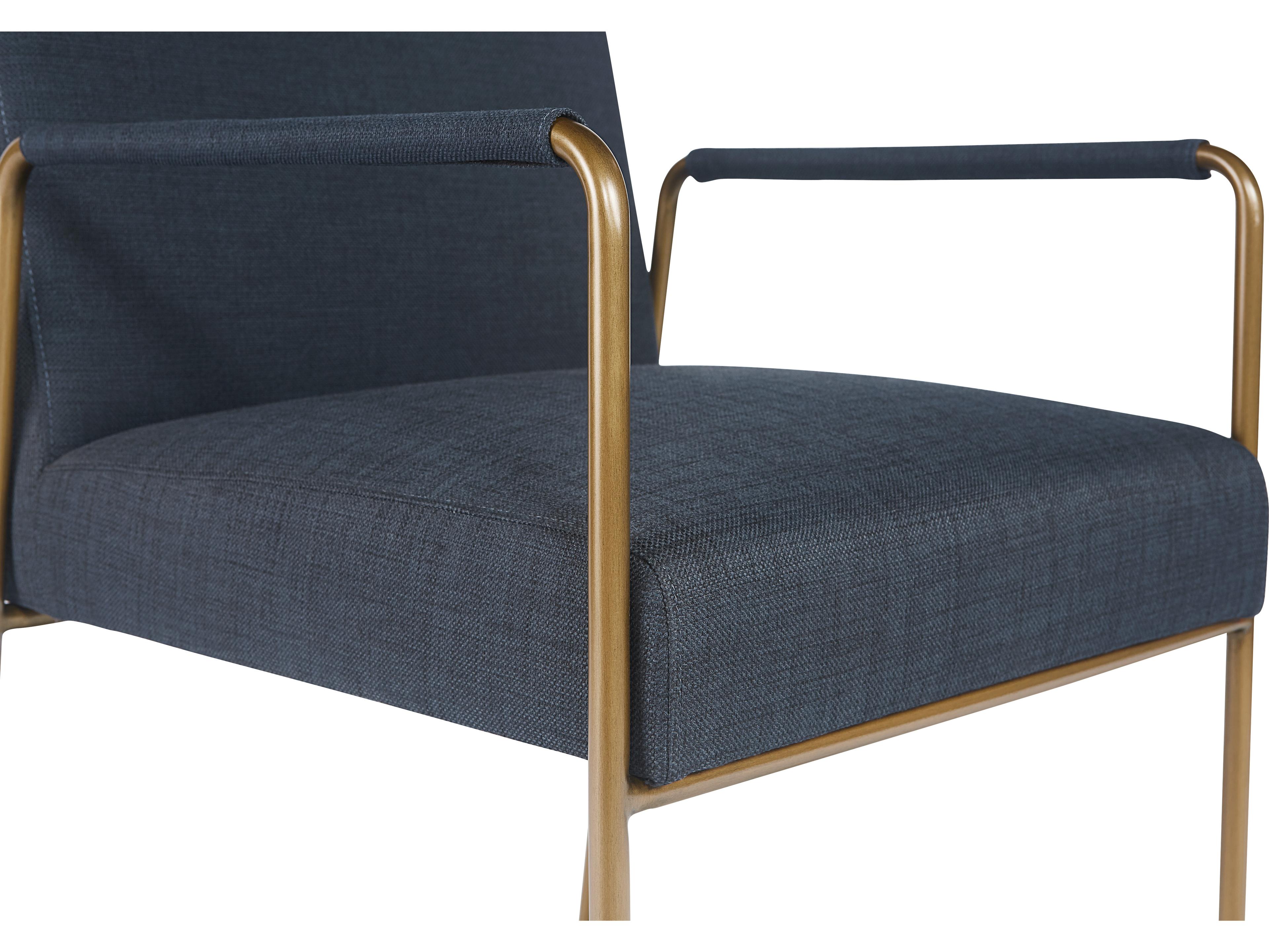 Zenn Balford Blue Upholstered Arm Dining Chair