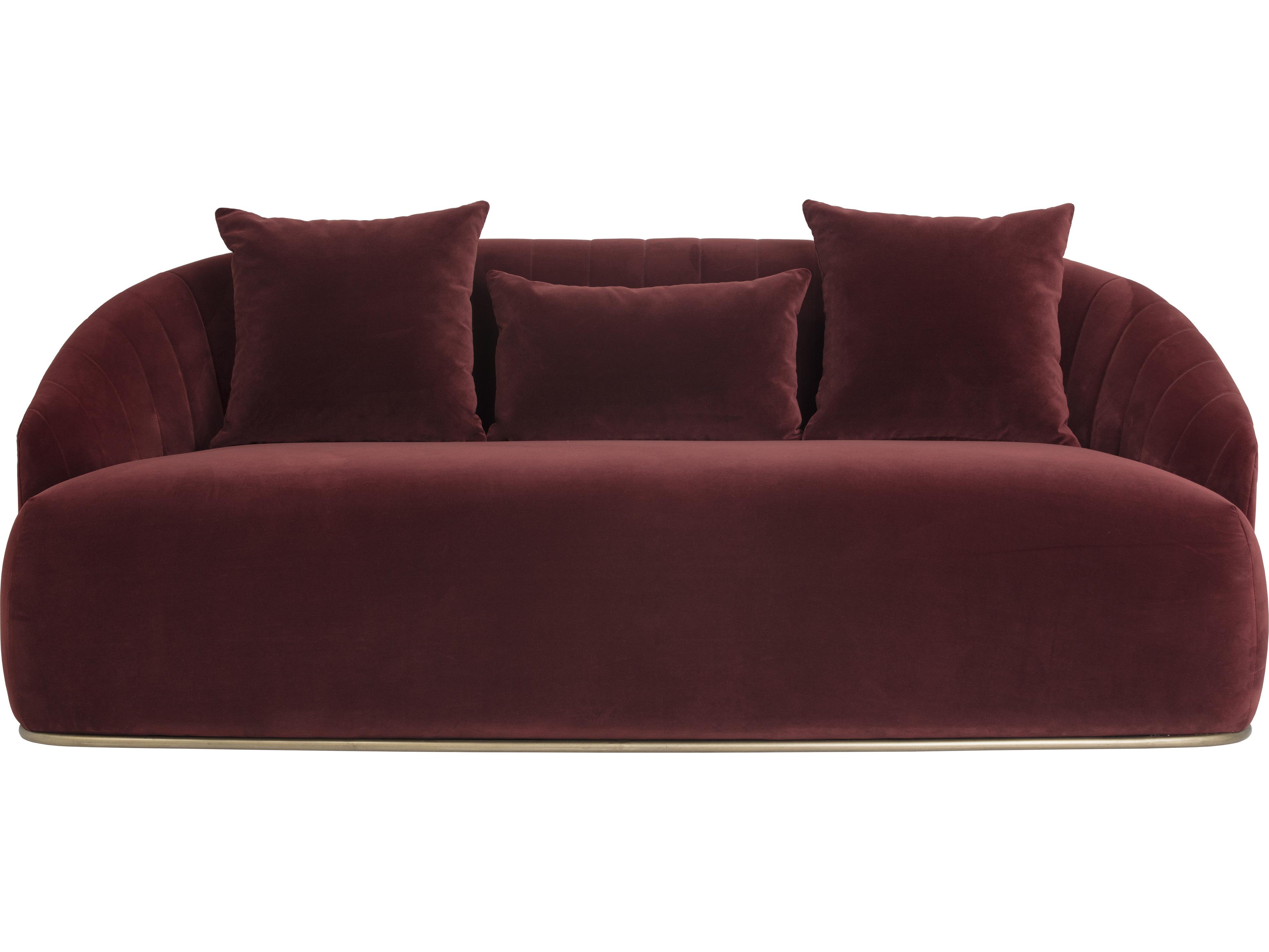 Sunpan Mixt Astrid Merlot Antique Brass Red Upholstered Loveseat