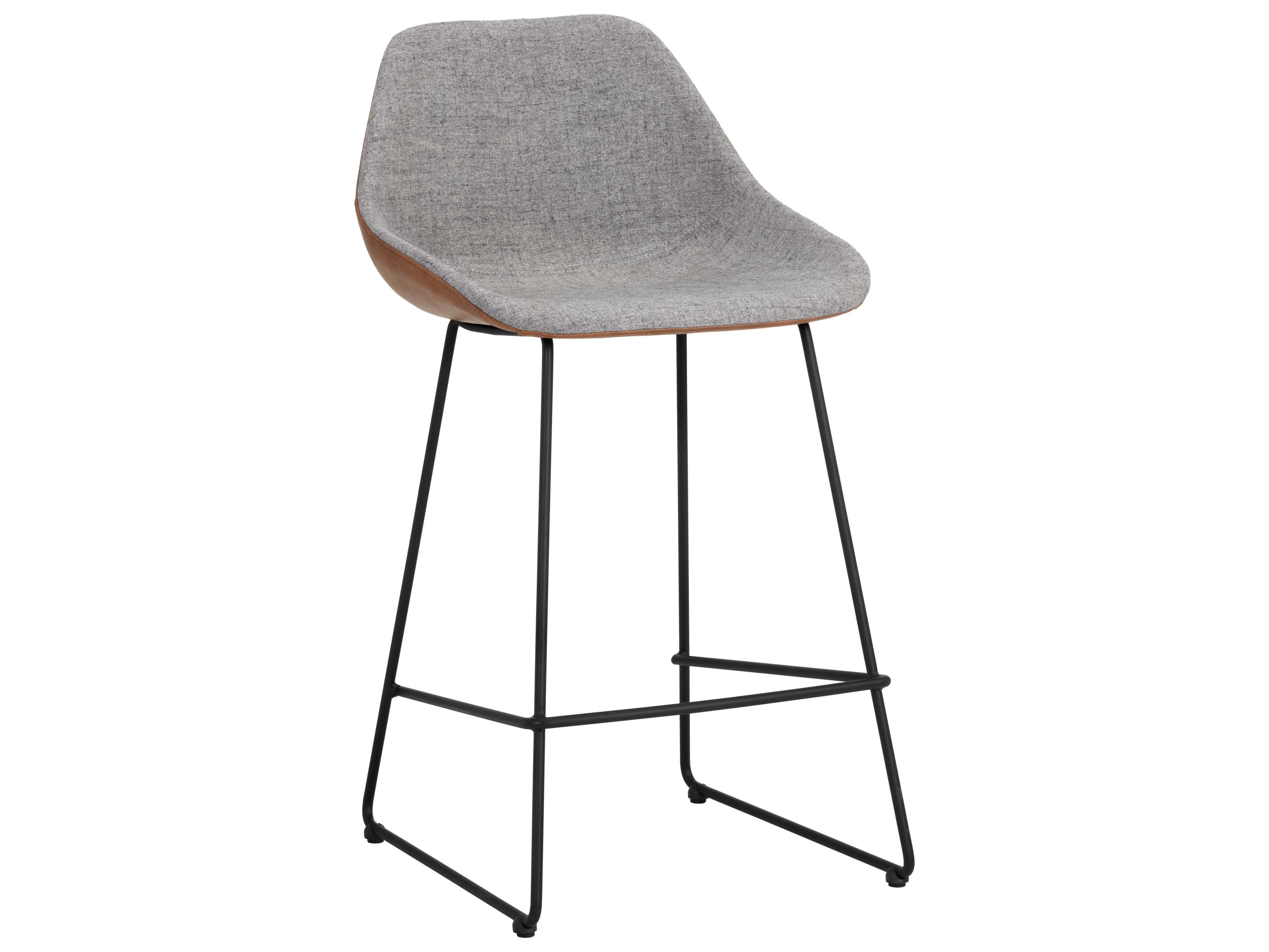 Sunpan Junction McCoy Upholstered Grey Brown Counter Stool